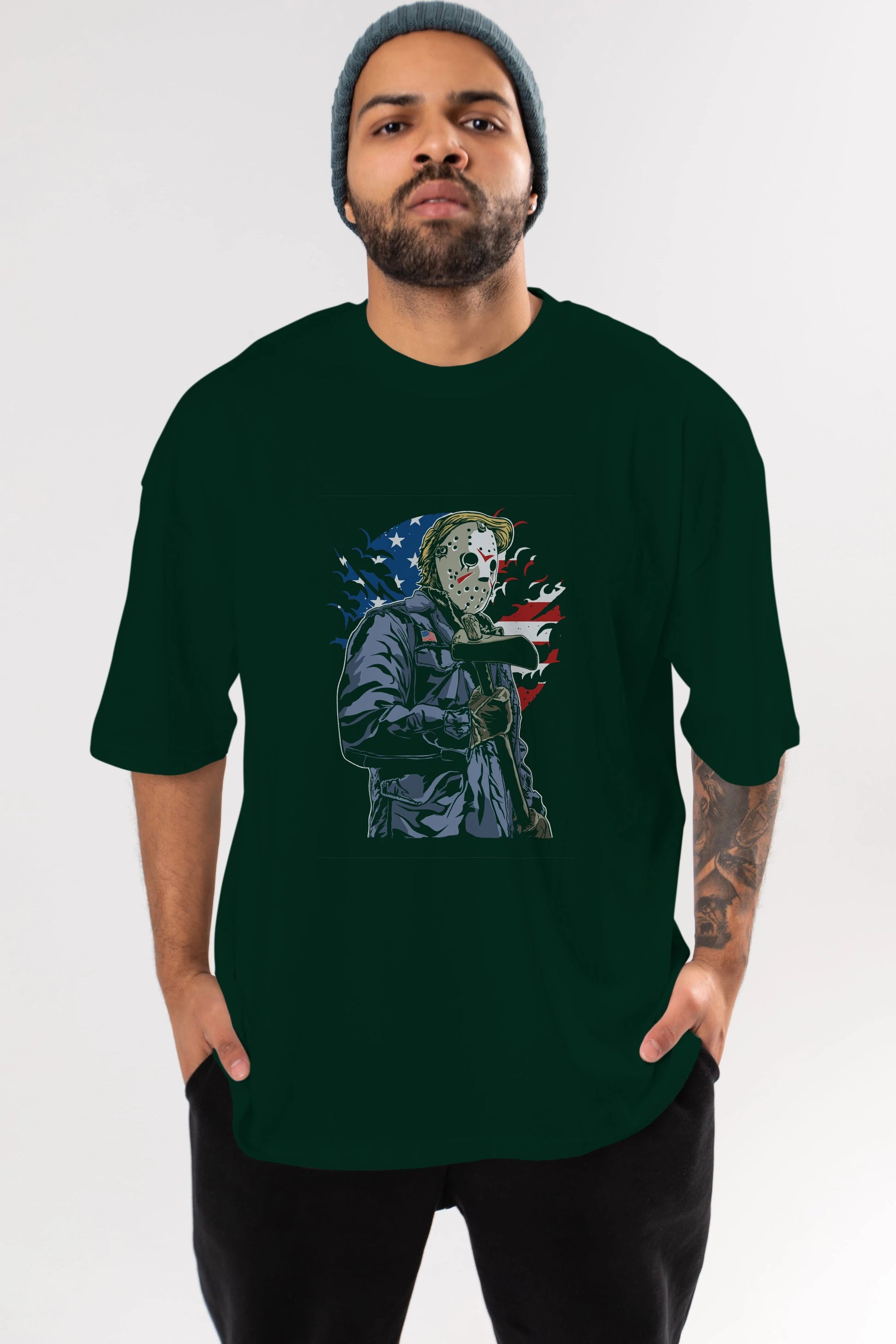 American Killer Ön Baskılı Oversize t-shirt Erkek Kadın Unisex %100 Pamuk tişort