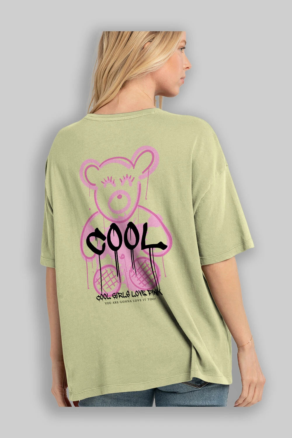 Cool Bear Arka Baskılı Oversize t-shirt Erkek Kadın Unisex