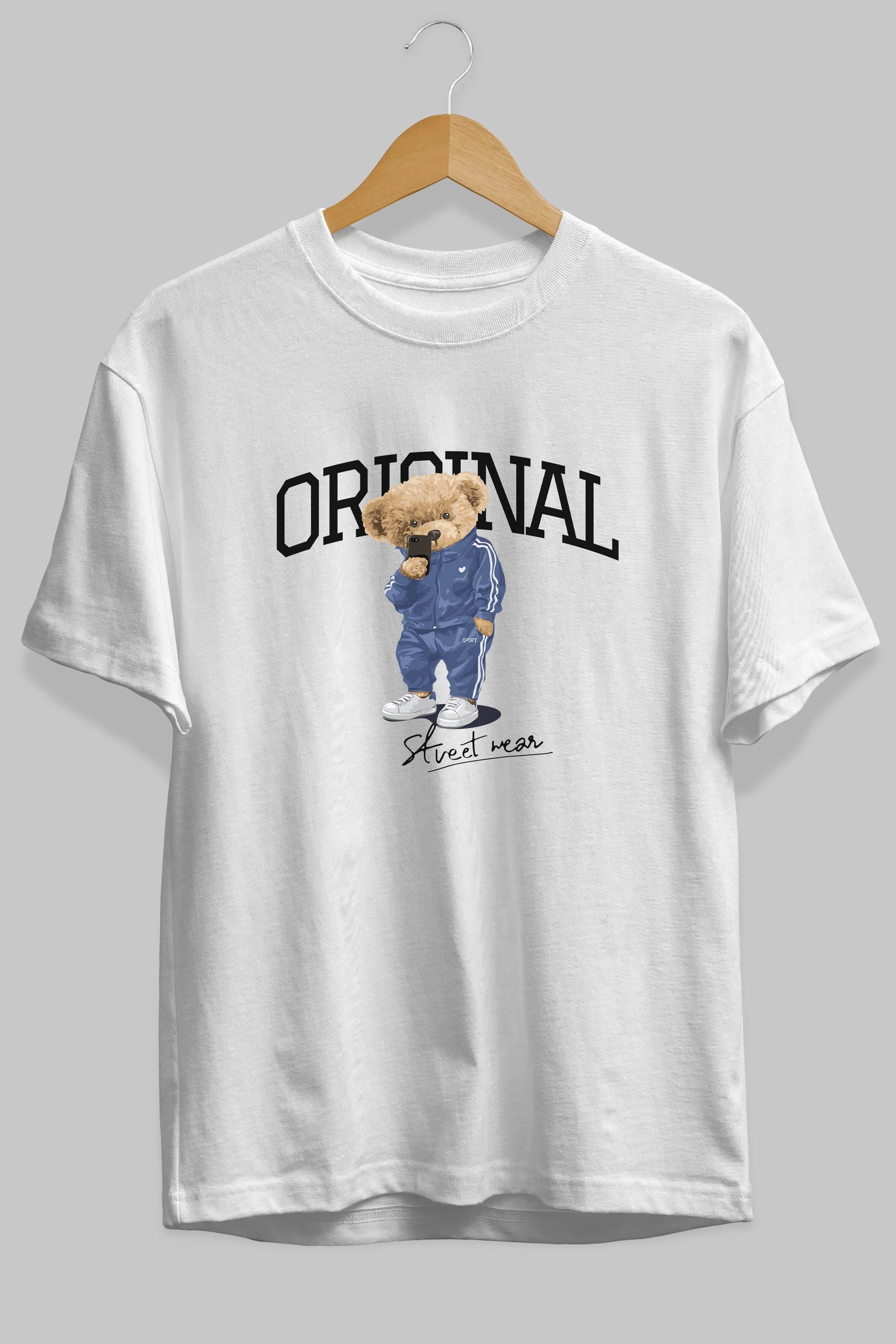 Teddy Bear Original Ön Baskılı Oversize t-shirt Erkek Kadın Unisex %100 Pamuk