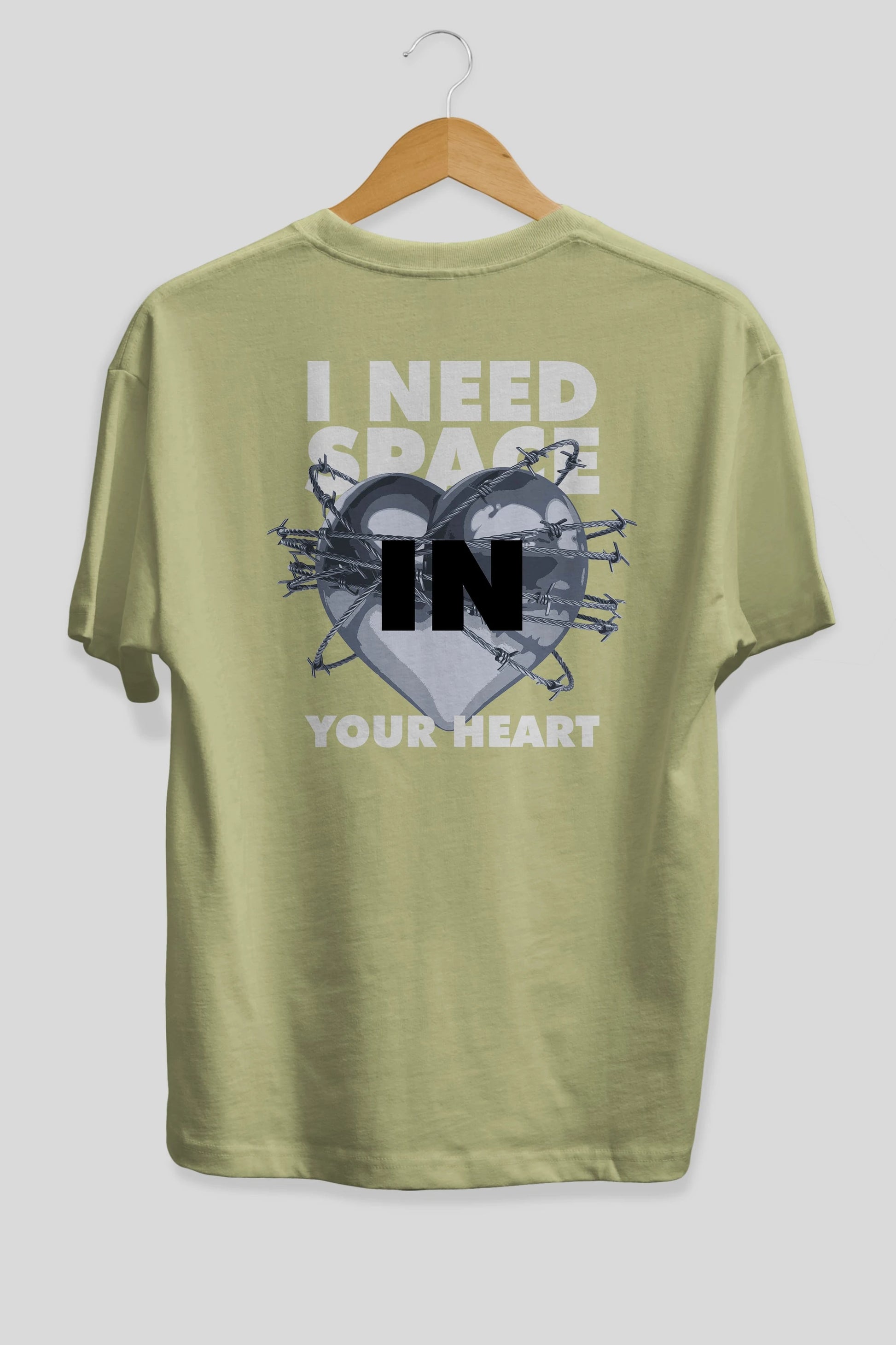 I Need Space Your Heart Arka Baskılı Oversize t-shirt Erkek Kadın Unisex