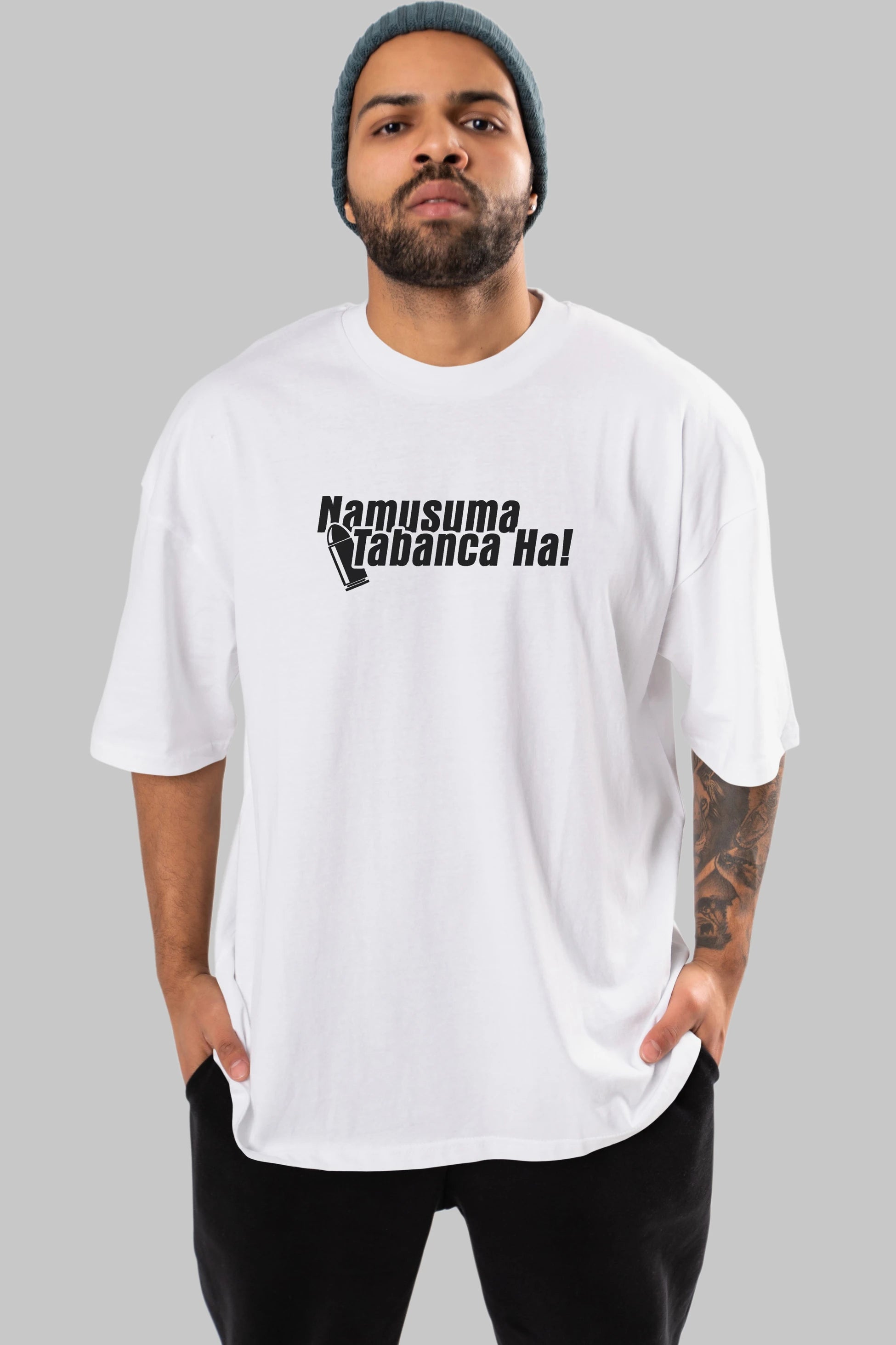 Namusuma Tabanca Ön Baskılı Oversize t-shirt %100 pamuk Erkek Kadın Unisex