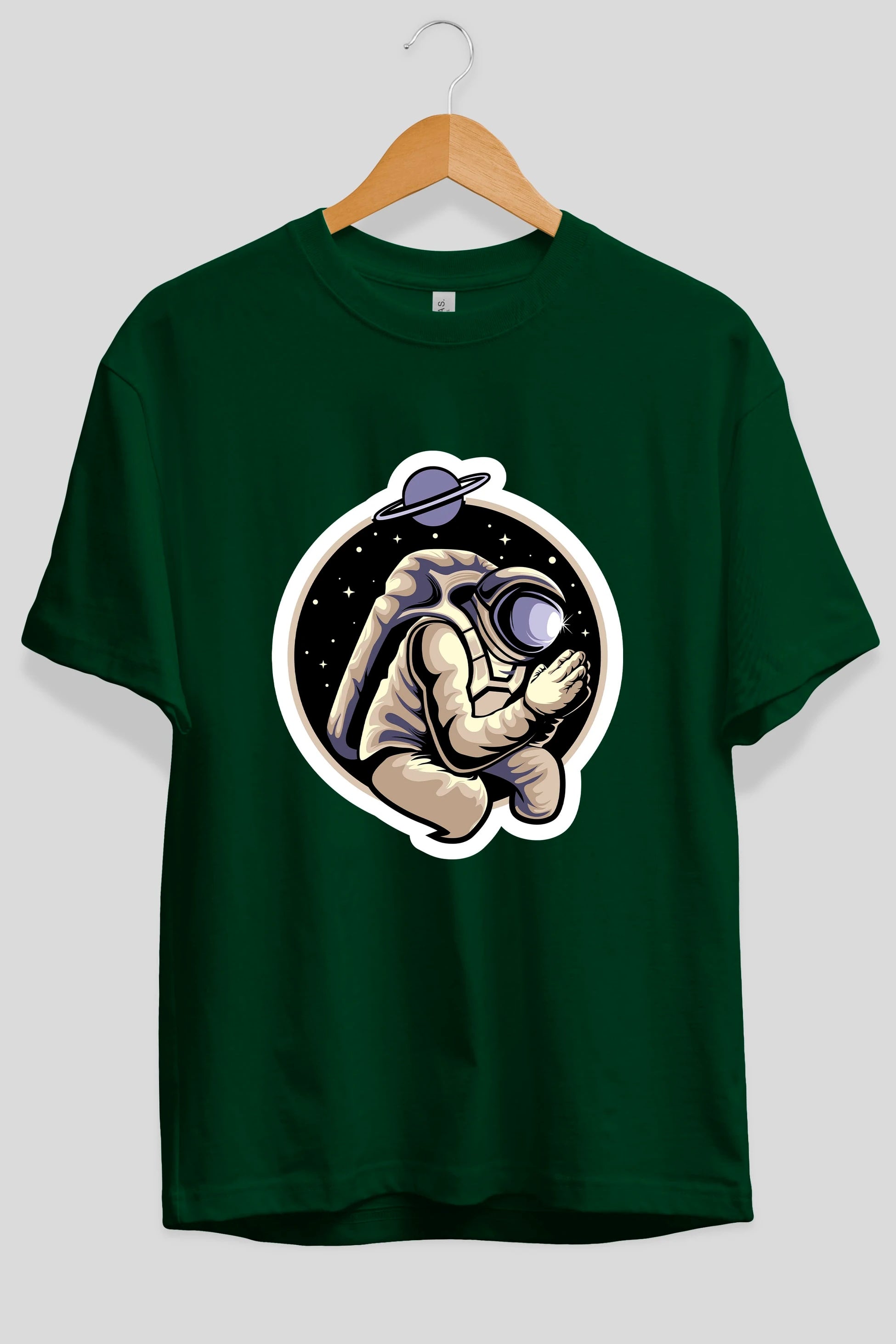 Astronaut Praying Sticker Ön Baskılı Oversize t-shirt Erkek Kadın Unisex