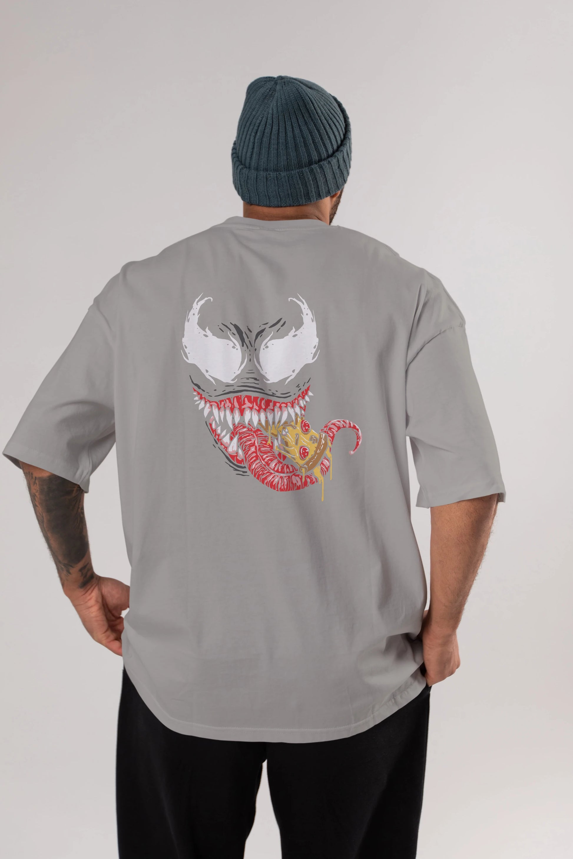 Venom (1) Arka Baskılı Oversize t-shirt Erkek Kadın Unisex %100 Pamuk Bisiklet Yaka tişort