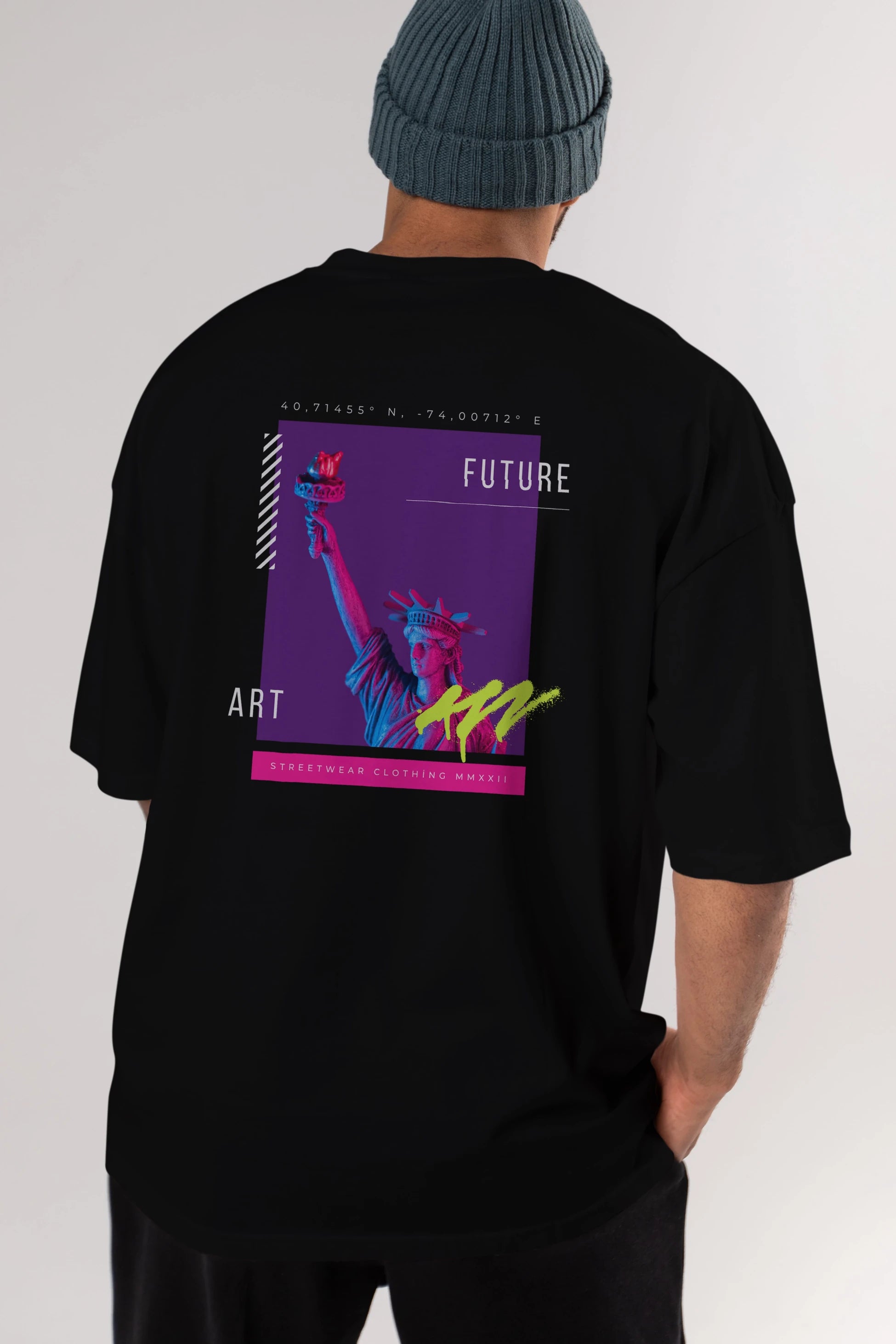 Future Streetwear Arka Baskılı Oversize t-shirt Erkek Kadın Unisex