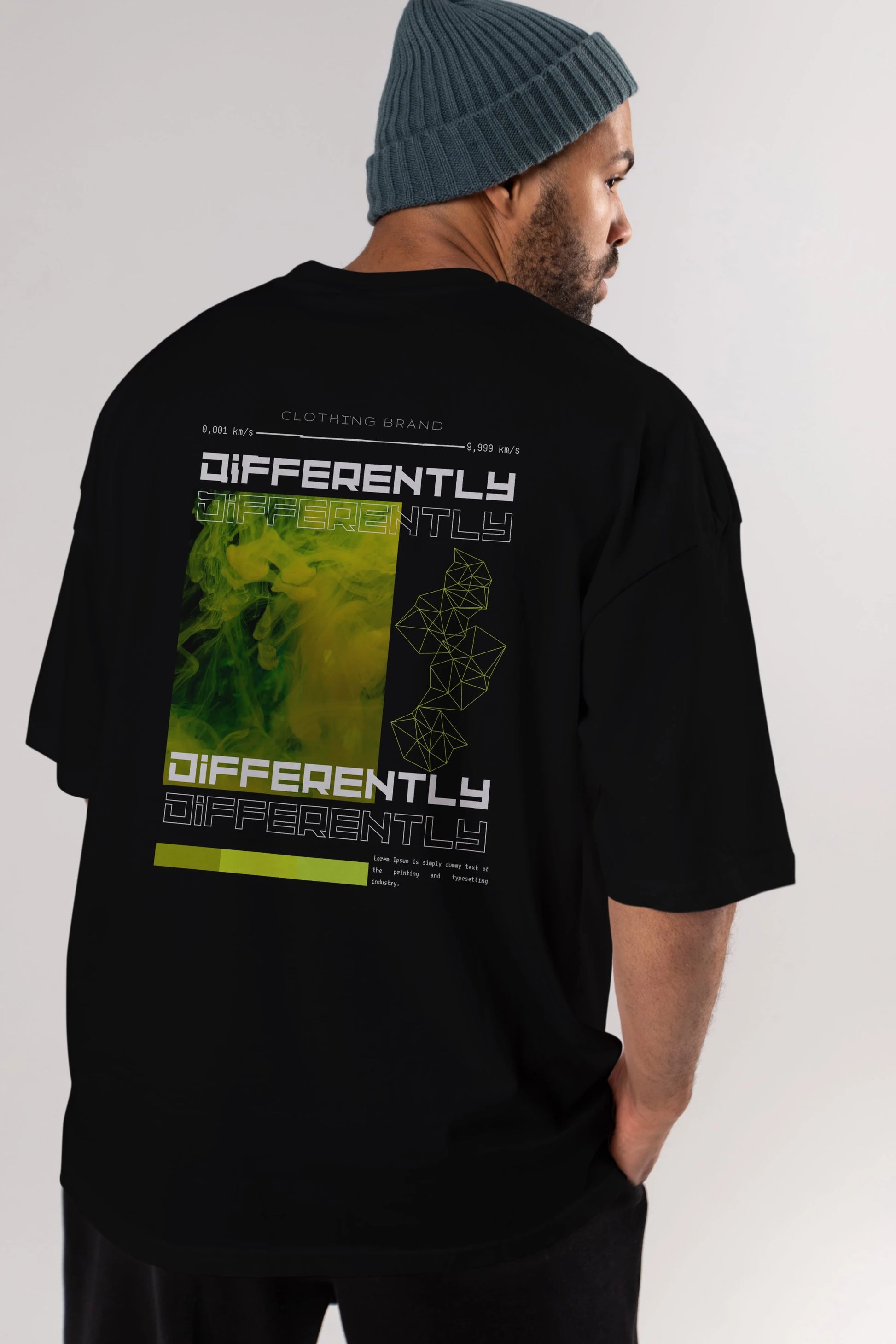 Differently Yazılı Arka Baskılı Oversize t-shirt Erkek Kadın Unisex