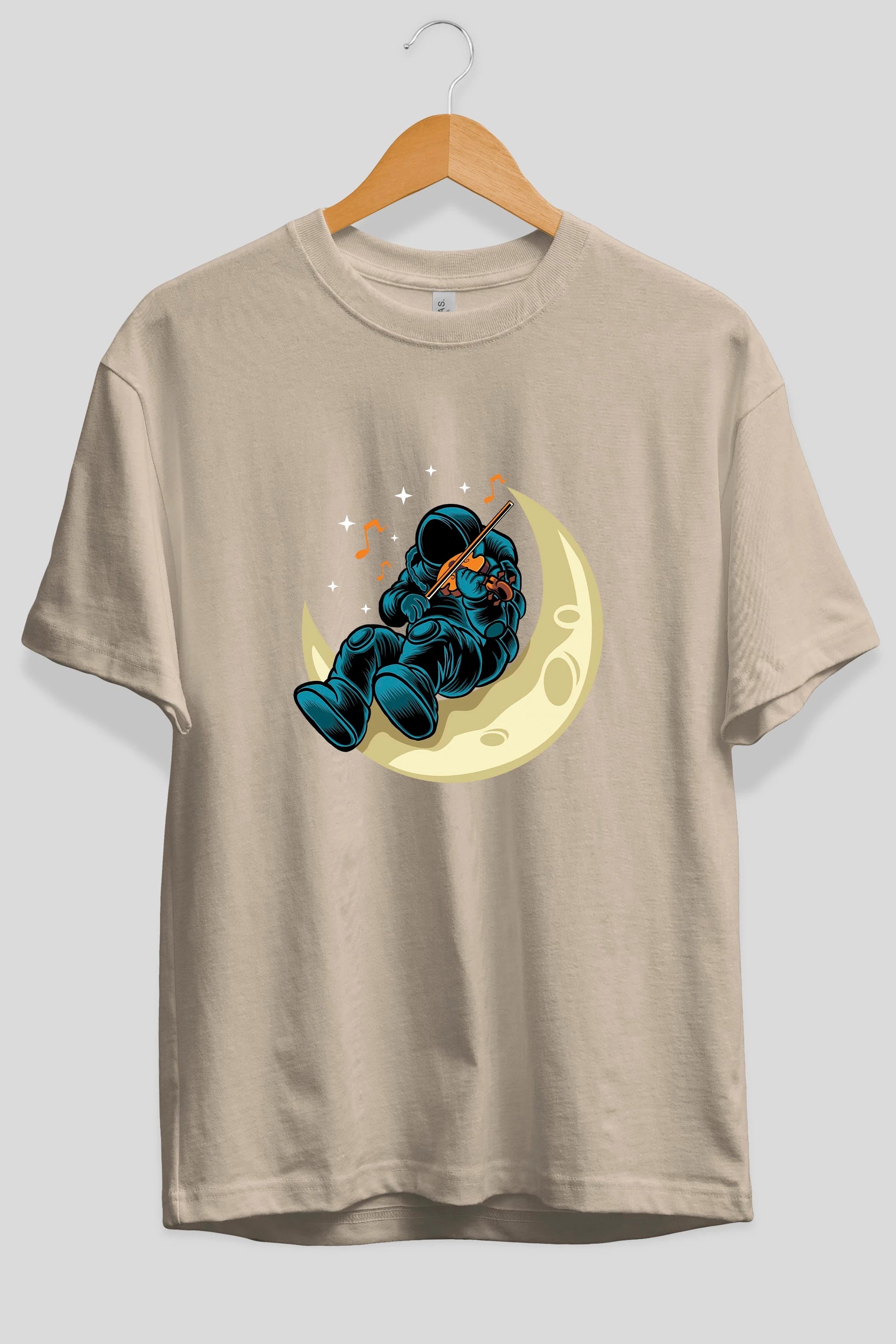 Playing Vionist in Space Ön Baskılı Oversize t-shirt Erkek Kadın Unisex