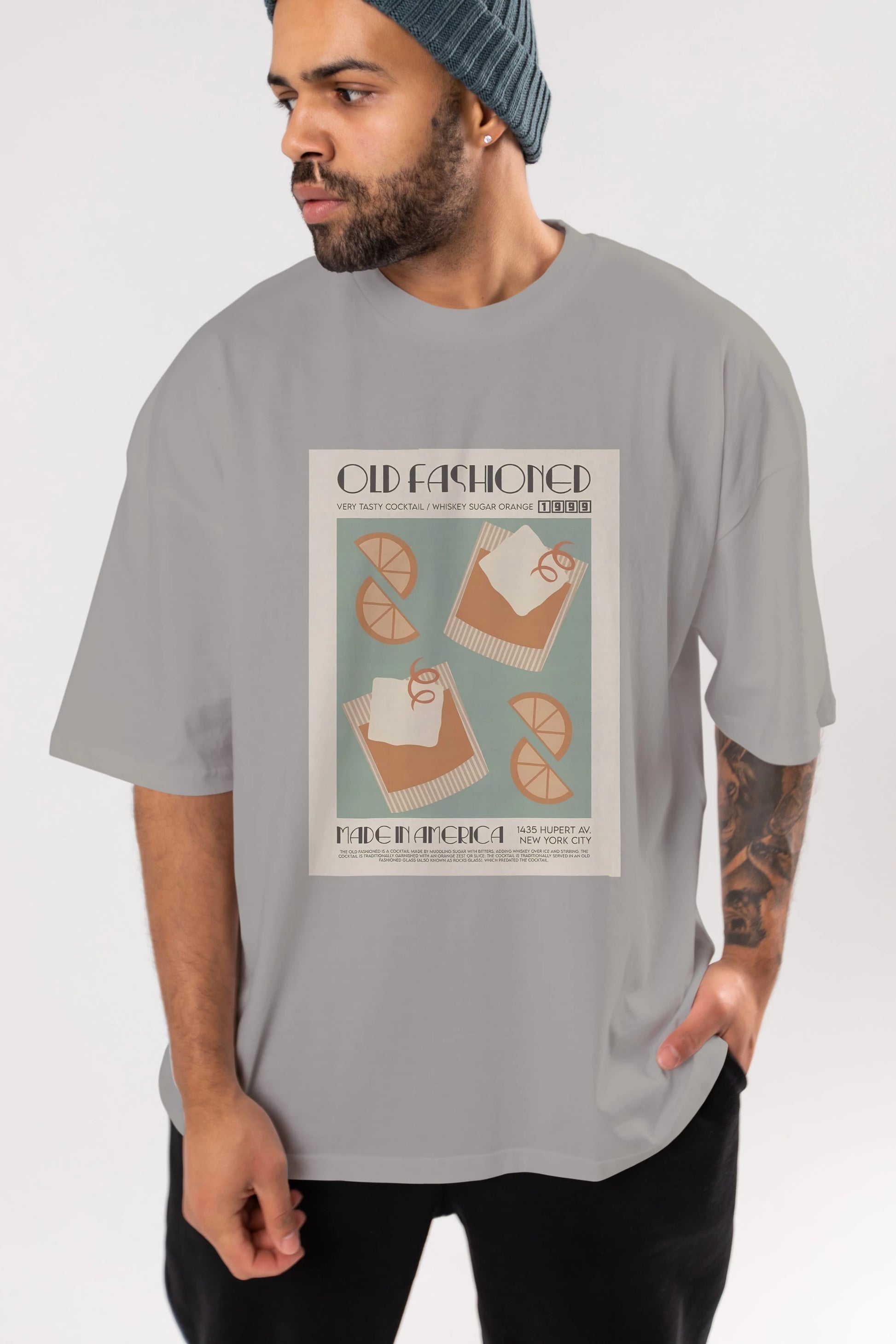 Old Fashioned 2 Ön Baskılı Oversize t-shirt Erkek Kadın Unisex %100 Pamuk Bisiklet Yaka tişort