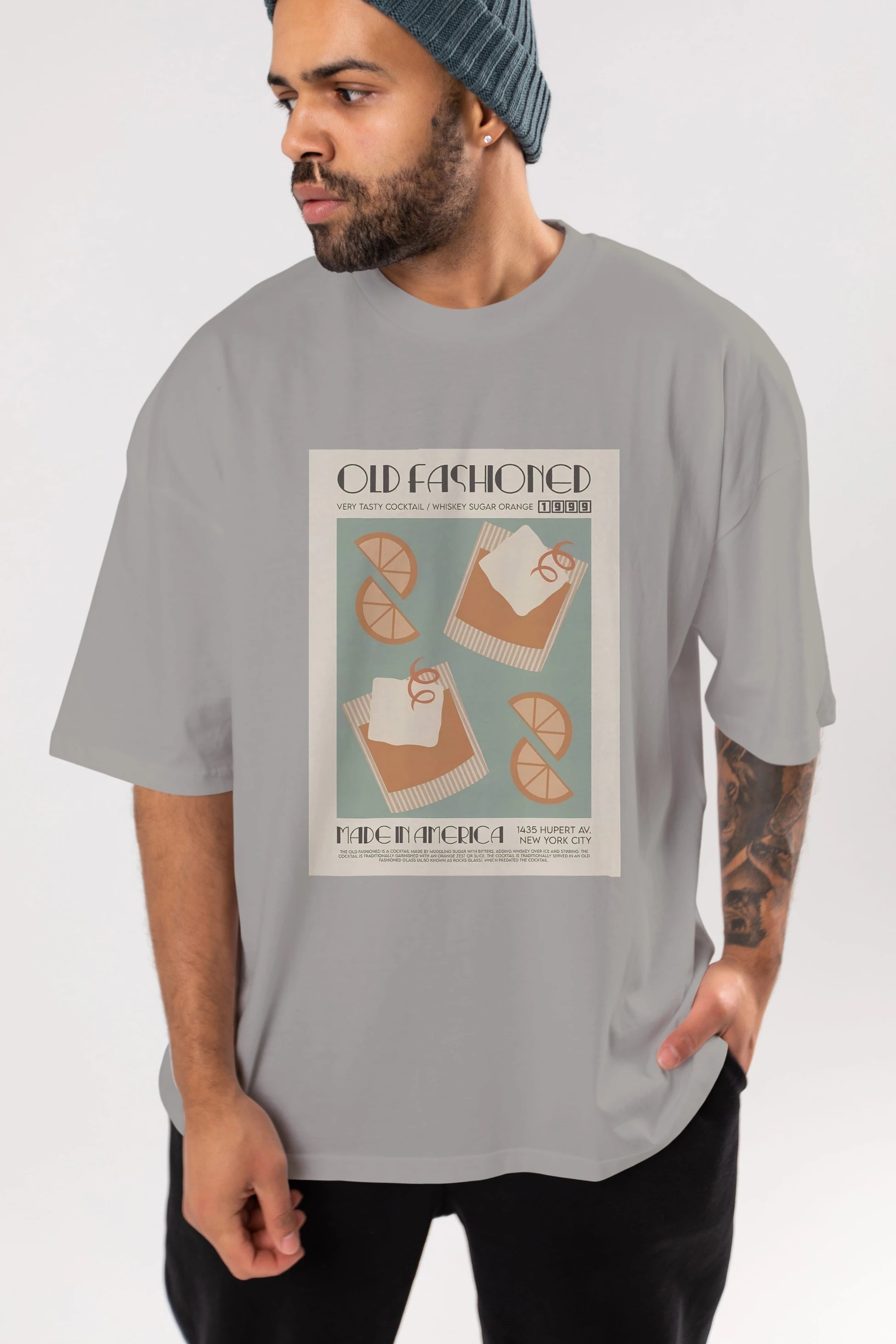 Old Fashioned 2 Ön Baskılı Oversize t-shirt Erkek Kadın Unisex %100 Pamuk Bisiklet Yaka tişort