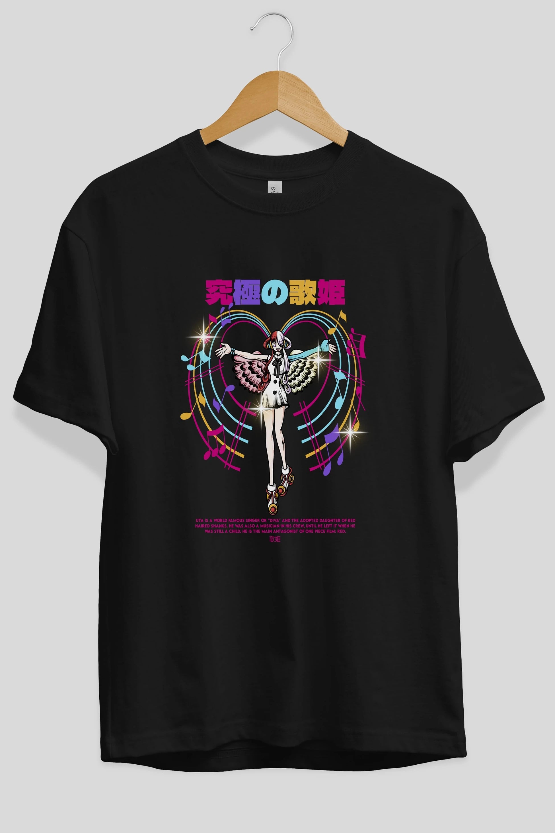 Uta Anime Ön Baskılı Oversize t-shirt %100 pamuk Erkek Kadın Unisex