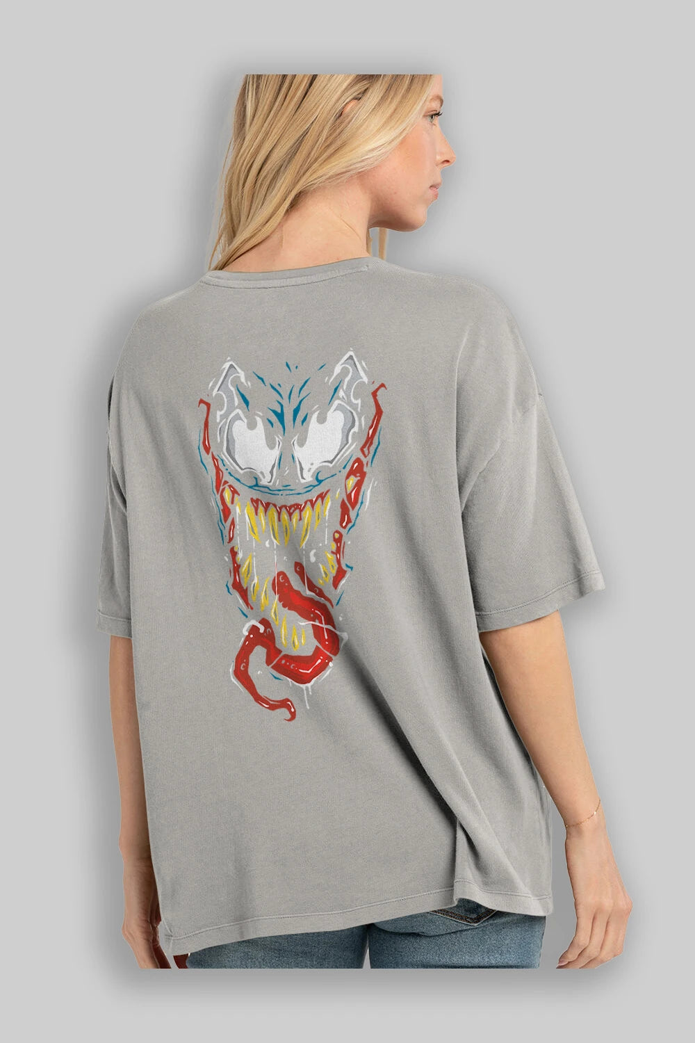 Venom (15) Arka Baskılı Oversize t-shirt Erkek Kadın Unisex %100 Pamuk Bisiklet Yaka tişort