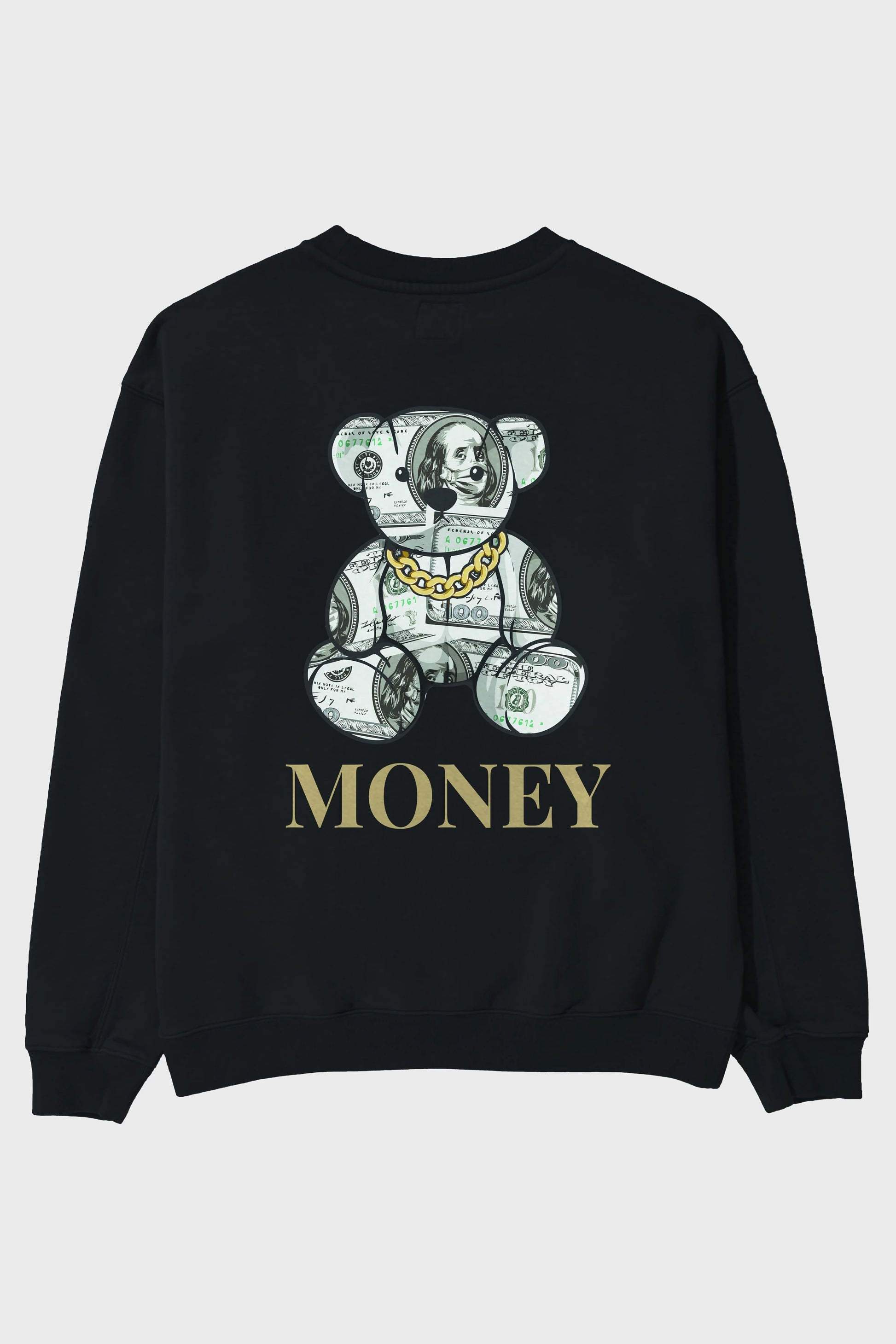 Teddy Bear Money Arka Baskılı Oversize Sweatshirt Erkek Kadın Unisex