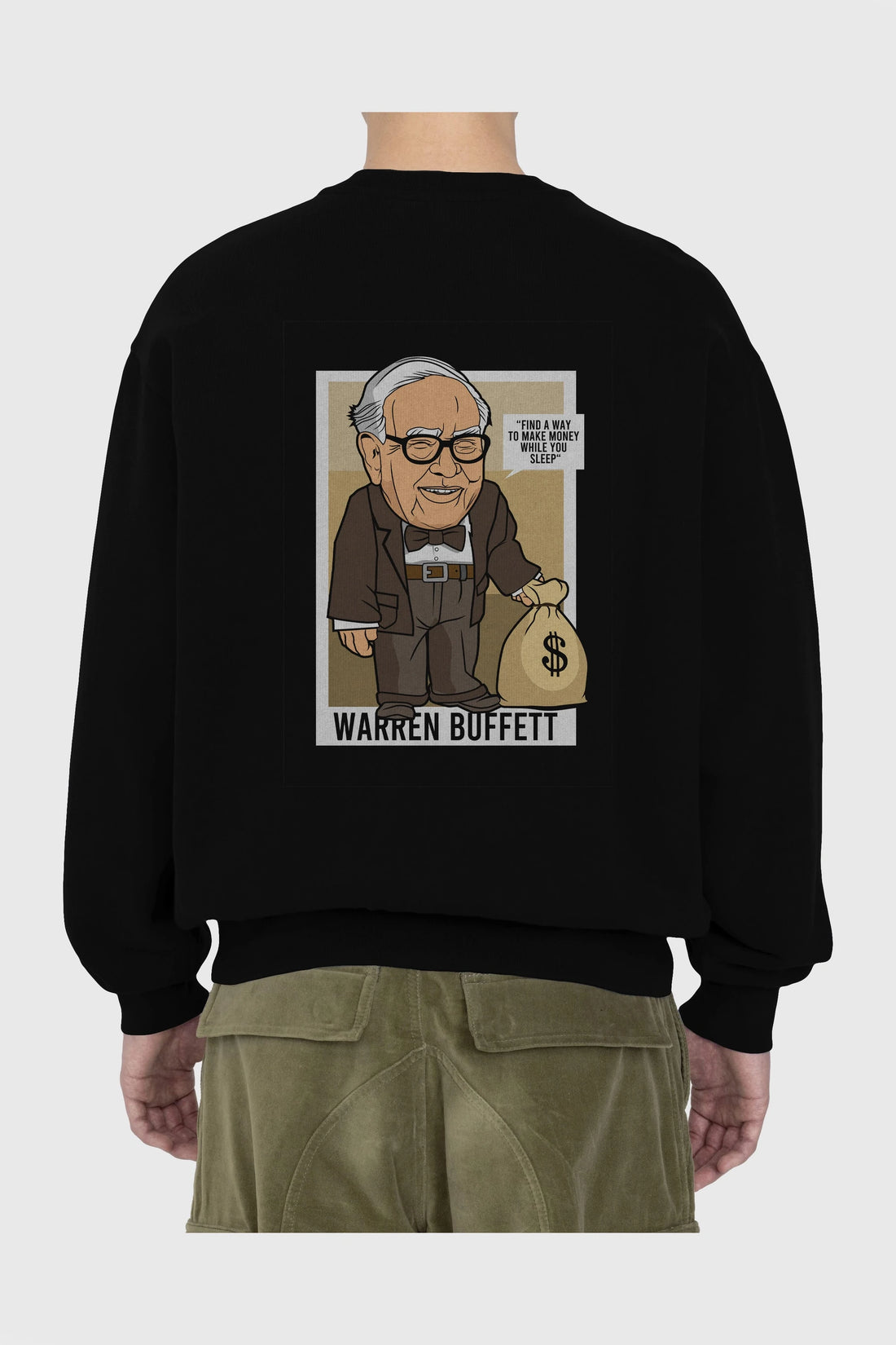 Warren Buffet Up Carl Arka Baskılı Oversize Sweatshirt Erkek Kadın Unisex