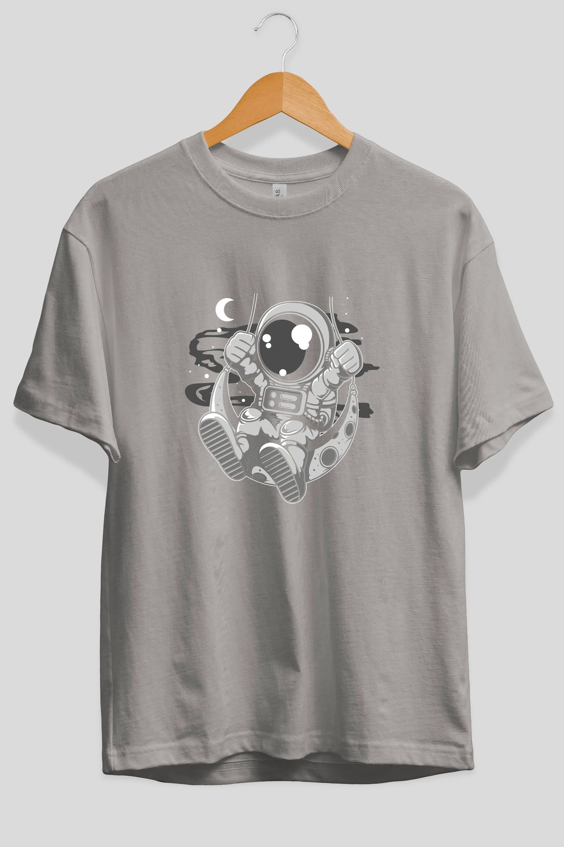 Astronaut Moon Swinger Ön Baskılı Oversize t-shirt Erkek Kadın Unisex