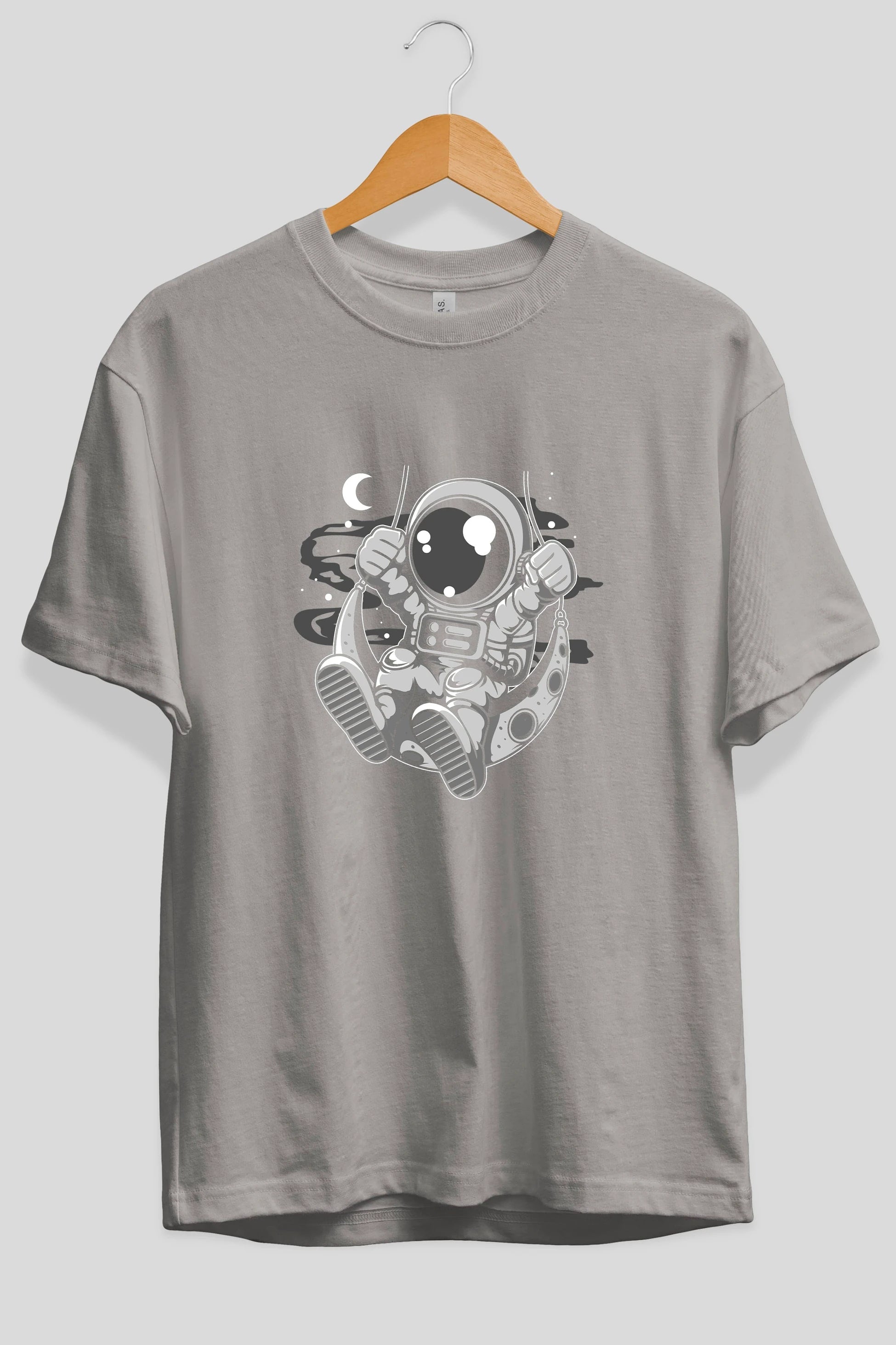 Astronaut Moon Swinger Ön Baskılı Oversize t-shirt Erkek Kadın Unisex