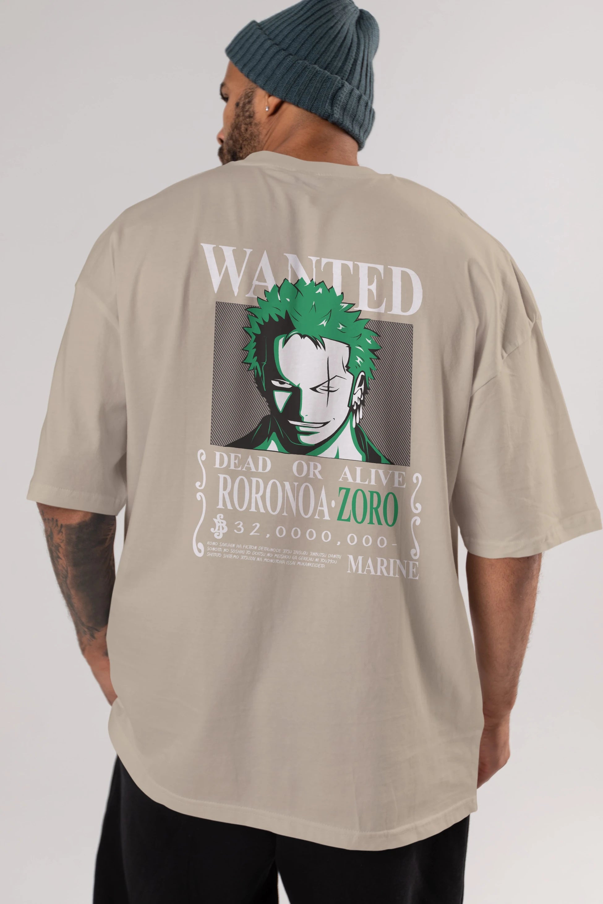 Roronoa Zoro Anime Arka Baskılı Oversize t-shirt Erkek Kadın Unisex %100 pamuk tişort
