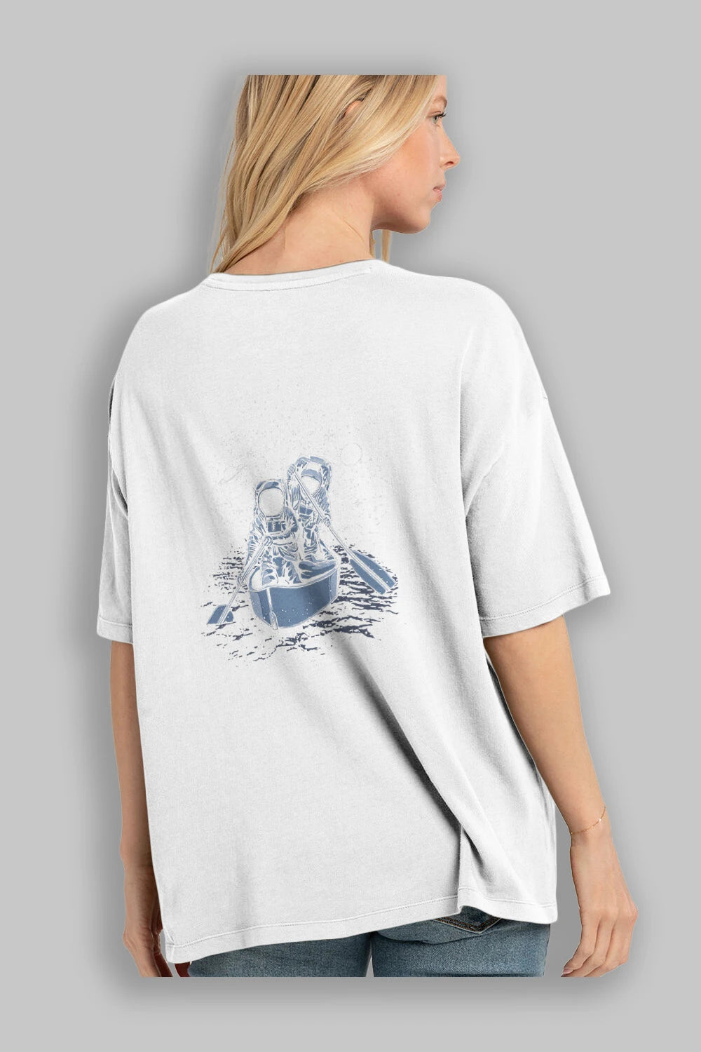 Across The Galaxy Arka Baskılı Oversize t-shirt Erkek Kadın Unisex %100 Pamuk