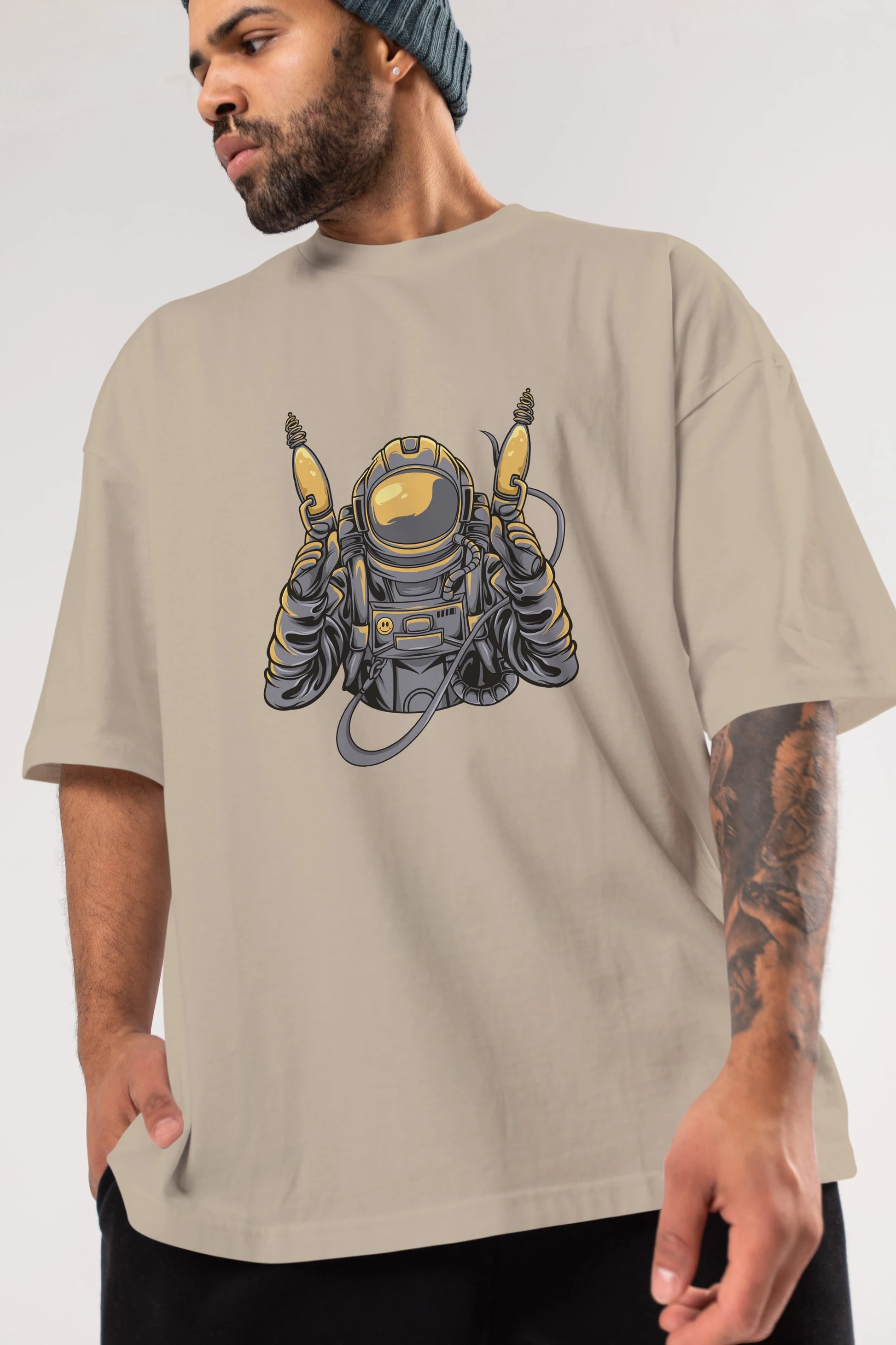 Alien Hunter Ön Baskılı Oversize t-shirt Erkek Kadın Unisex