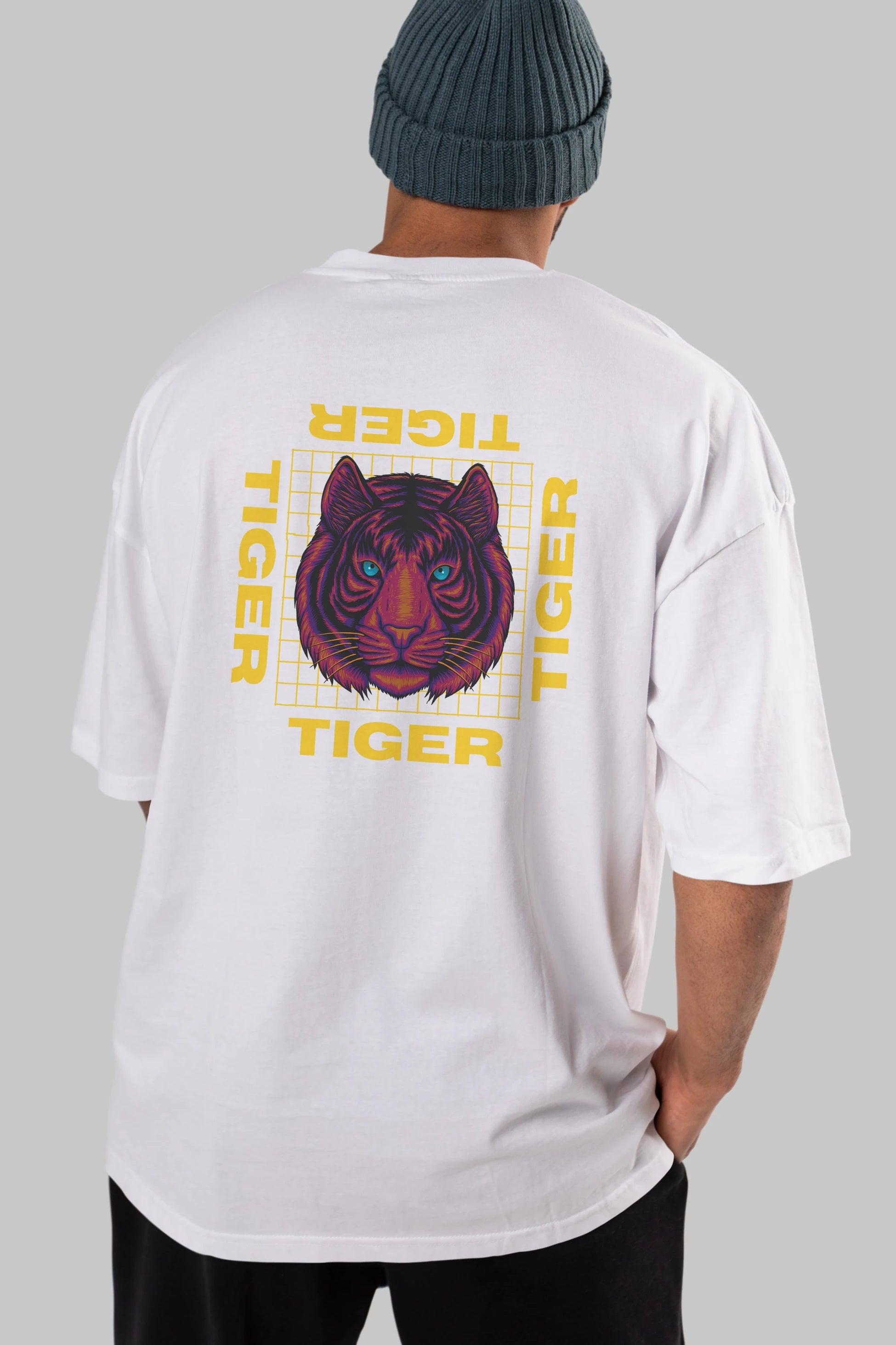 Tiger Yazılı Streetwear Arka Baskılı Oversize t-shirt Erkek Kadın Unisex