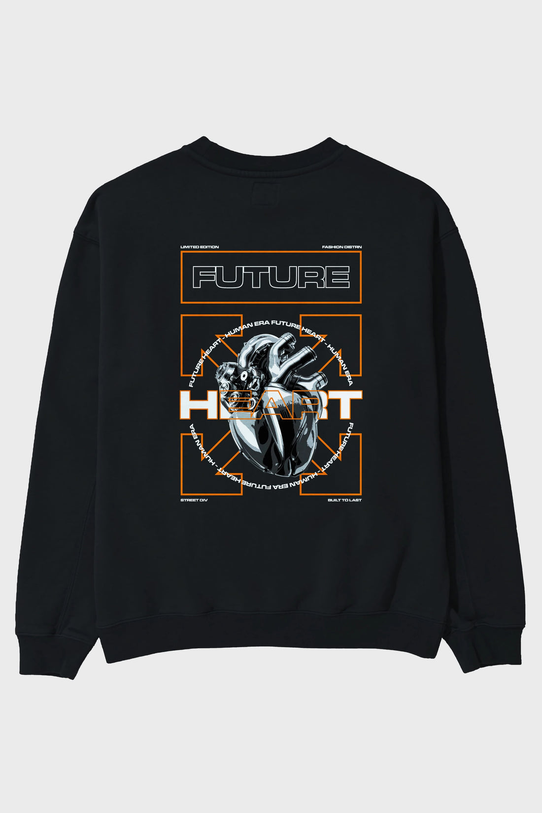 Future Heart Arka Baskılı Oversize Sweatshirt Erkek Kadın Unisex