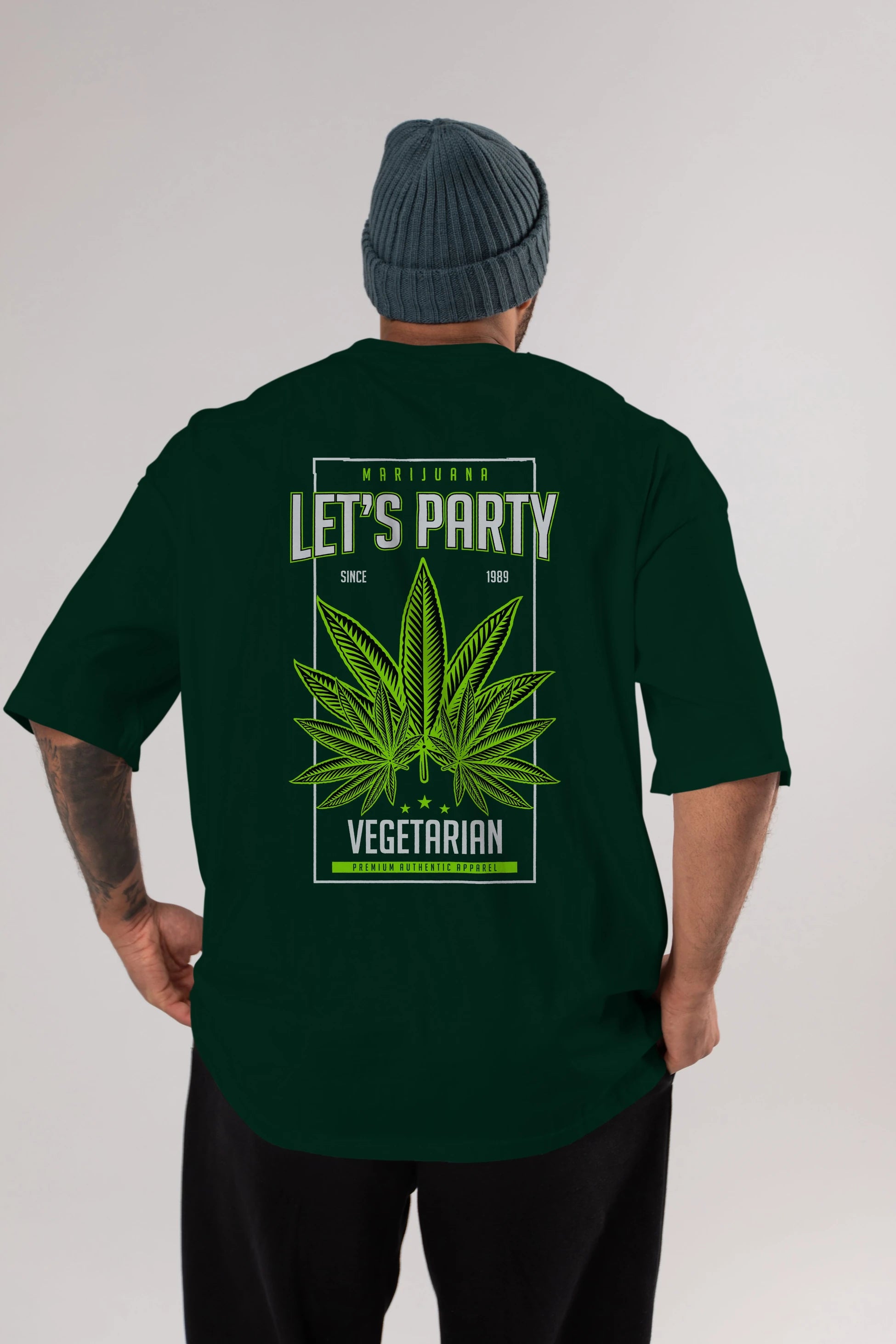 Lets Party Arka Baskılı Oversize t-shirt Erkek Kadın Unisex