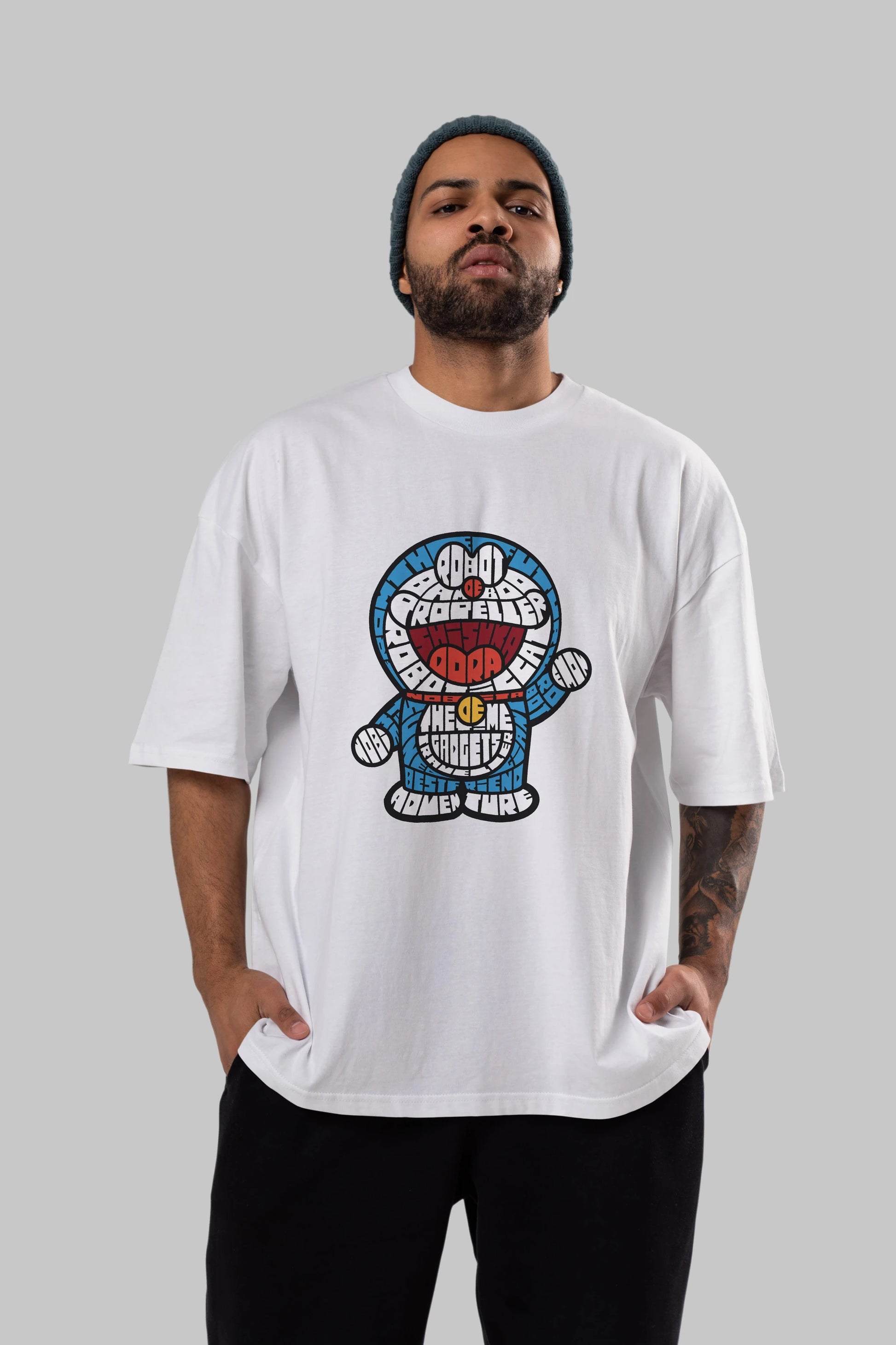 Robotic cat Ön Baskılı Oversize t-shirt %100 pamuk Erkek Kadın Unisex