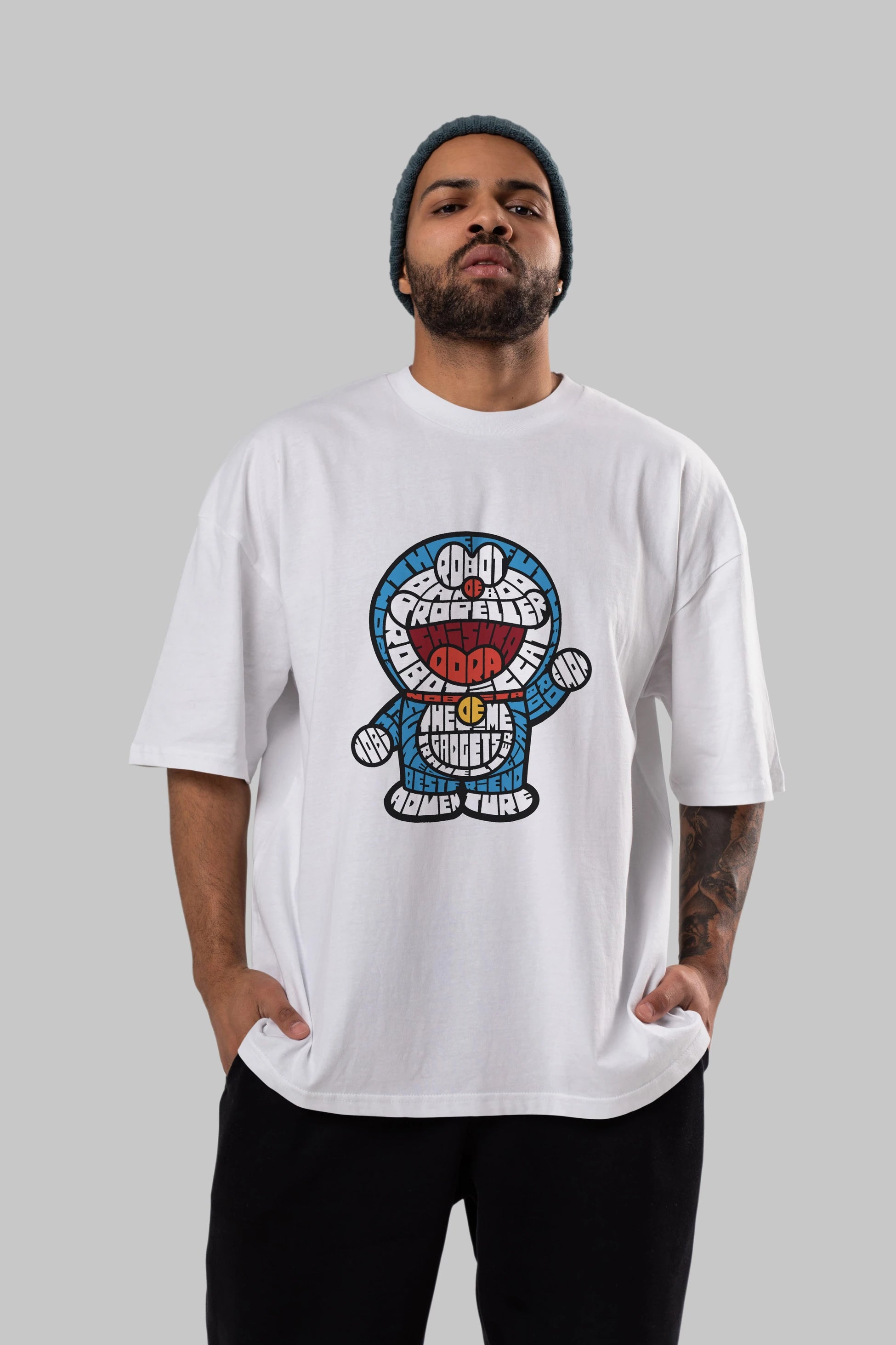 Robotic cat Ön Baskılı Oversize t-shirt %100 pamuk Erkek Kadın Unisex