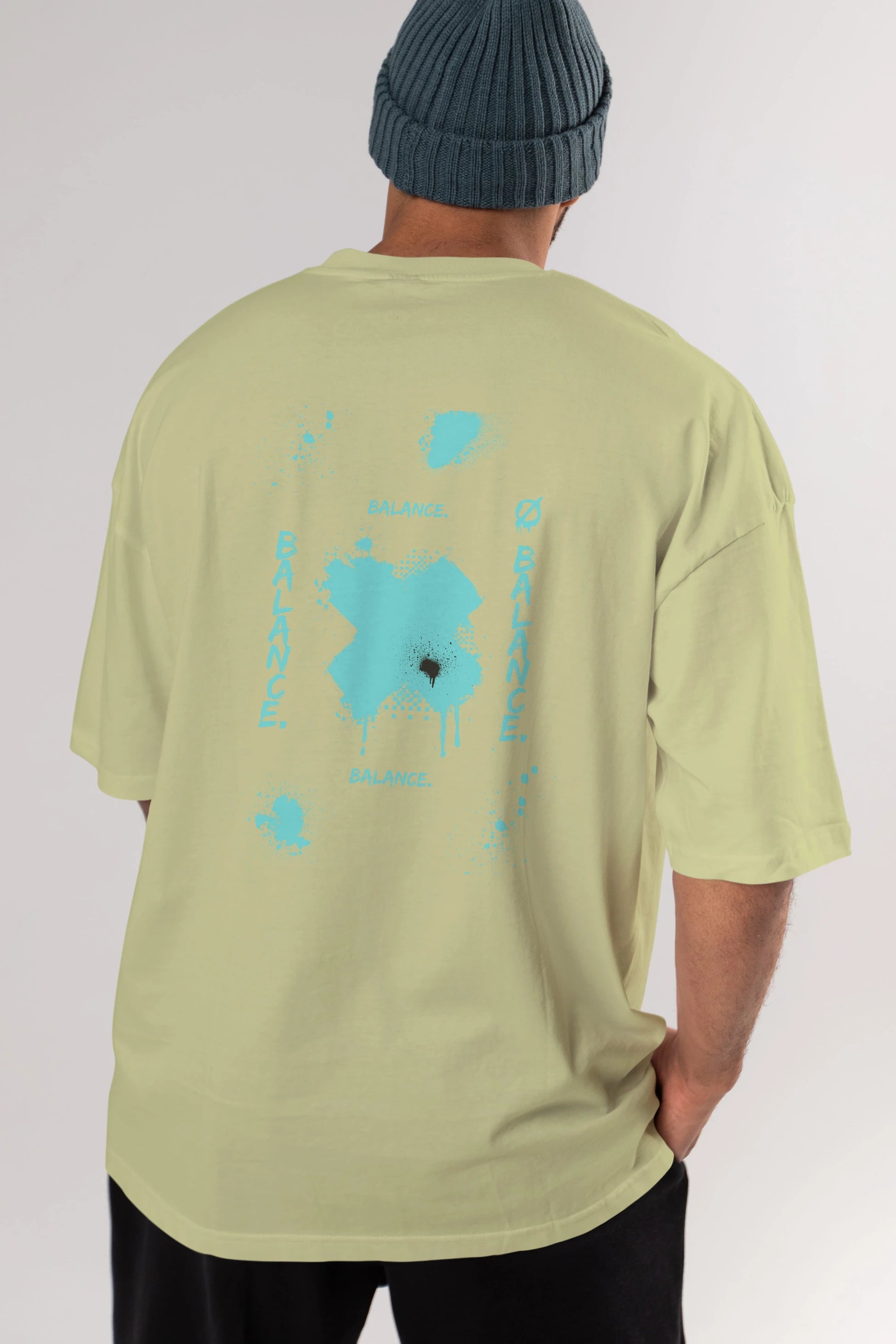 Balance Balance Yazılı Arka Baskılı Oversize t-shirt Erkek Kadın Unisex