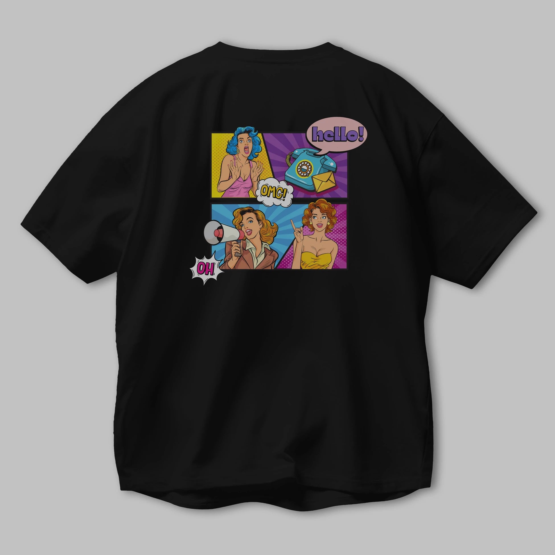 Hello OMG Arka Baskılı Oversize t-shirt Erkek Kadın Unisex