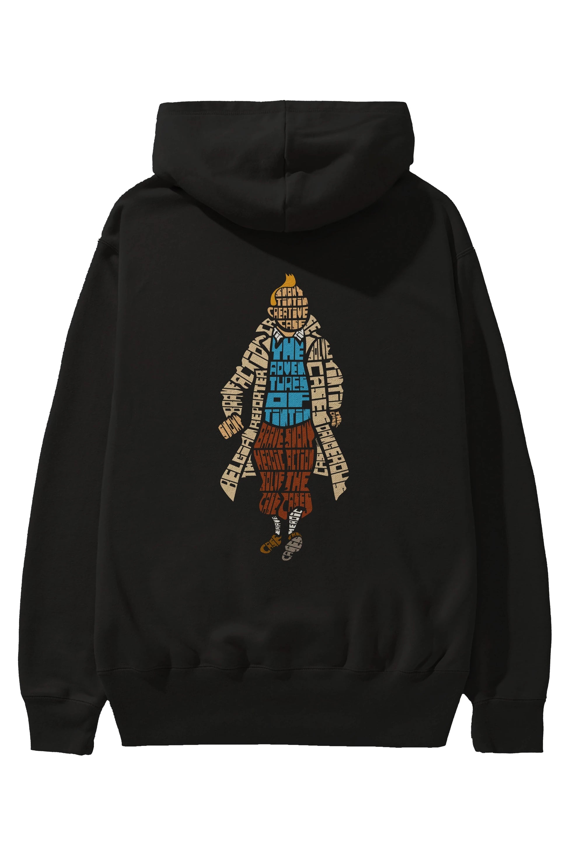 Tin Tin Arka Baskılı Hoodie Oversize Kapüşonlu Sweatshirt Erkek Kadın Unisex
