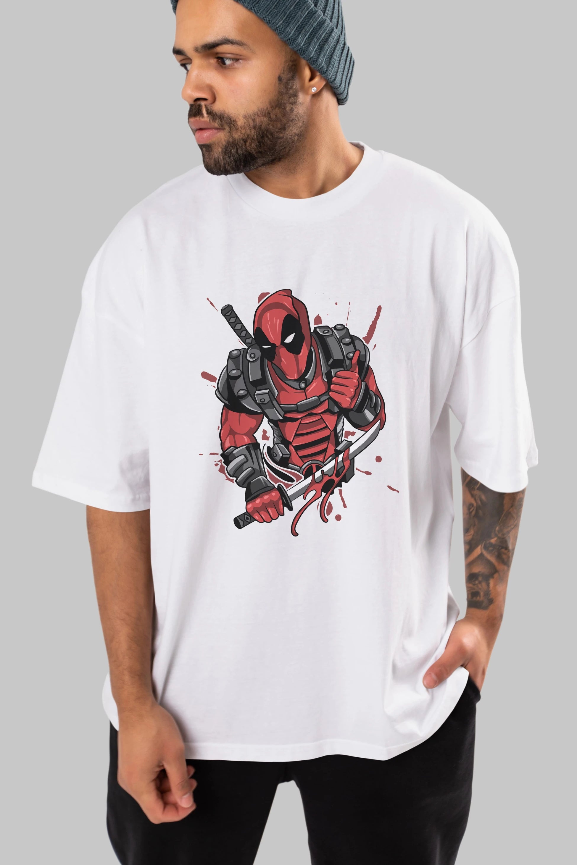 Deadpool (12) Ön Baskılı Oversize t-shirt Erkek Kadın Unisex %100 Pamuk Bisiklet Yaka tişort