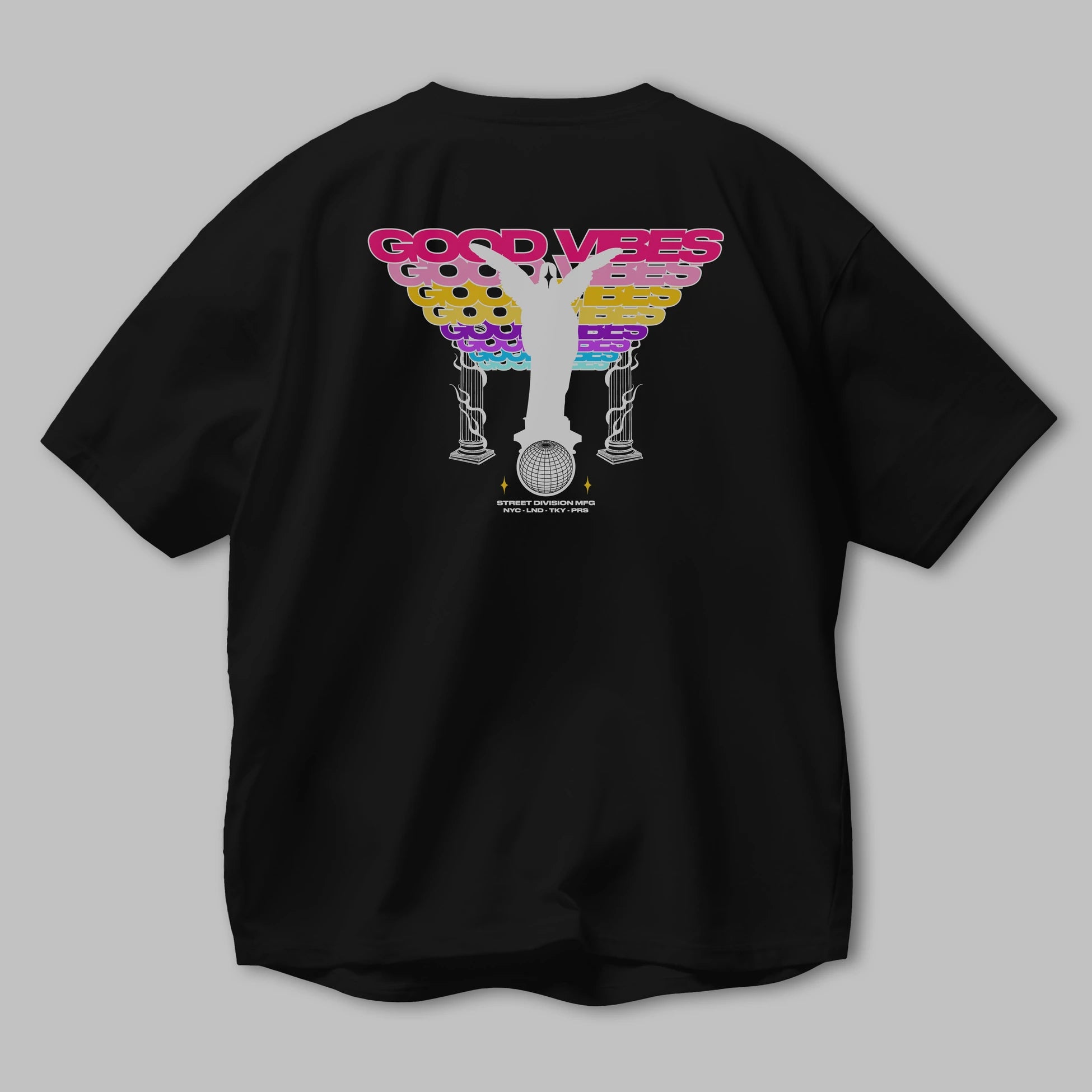 Good Vibes Arka Baskılı Oversize t-shirt Erkek Kadın Unisex
