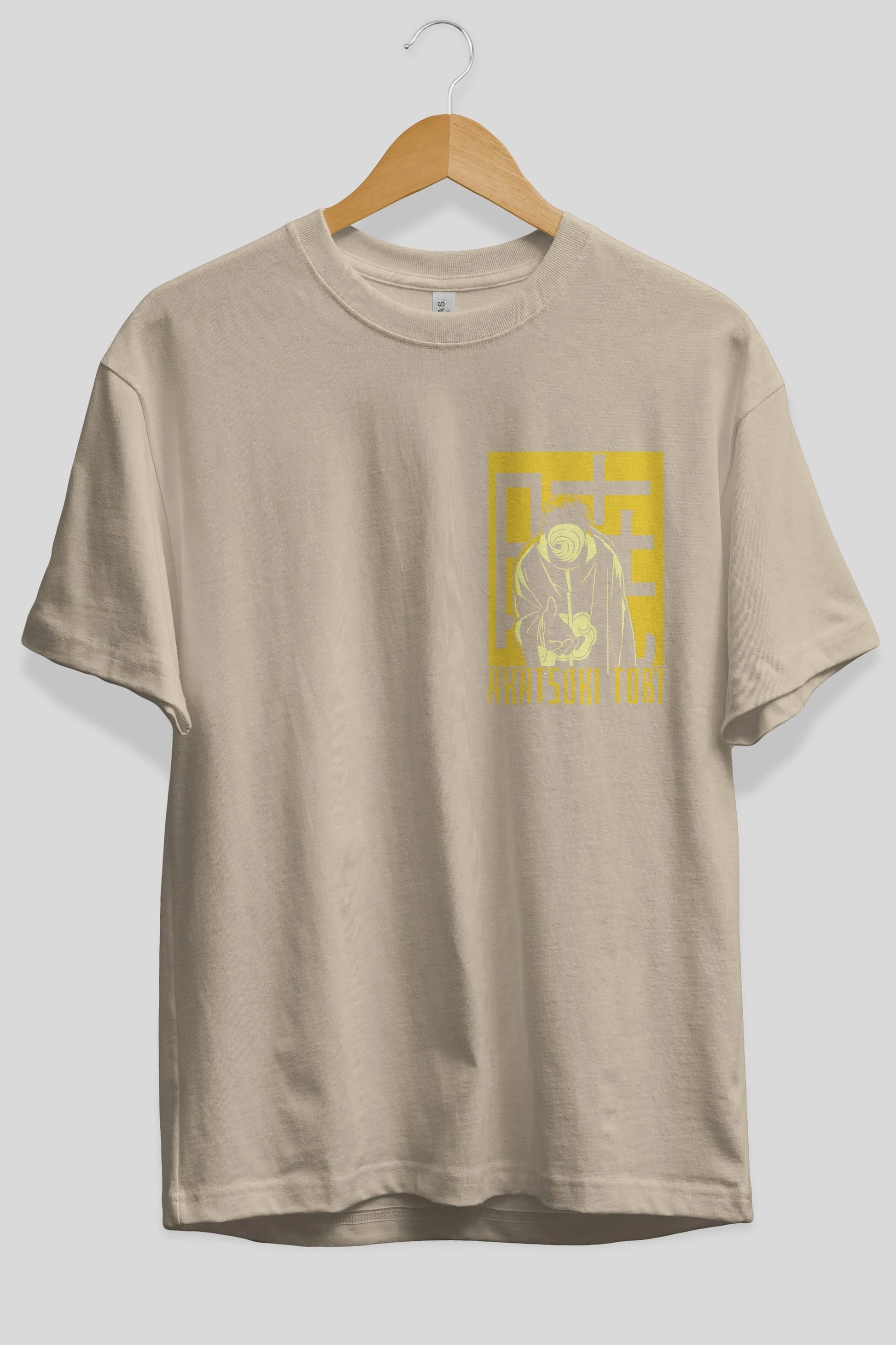 AKATSUKI OBITO NARUTO Ön Sol Baskılı Oversize t-shirt Erkek Kadın Unisex %100 Pamuk Bisiklet Yaka tişort