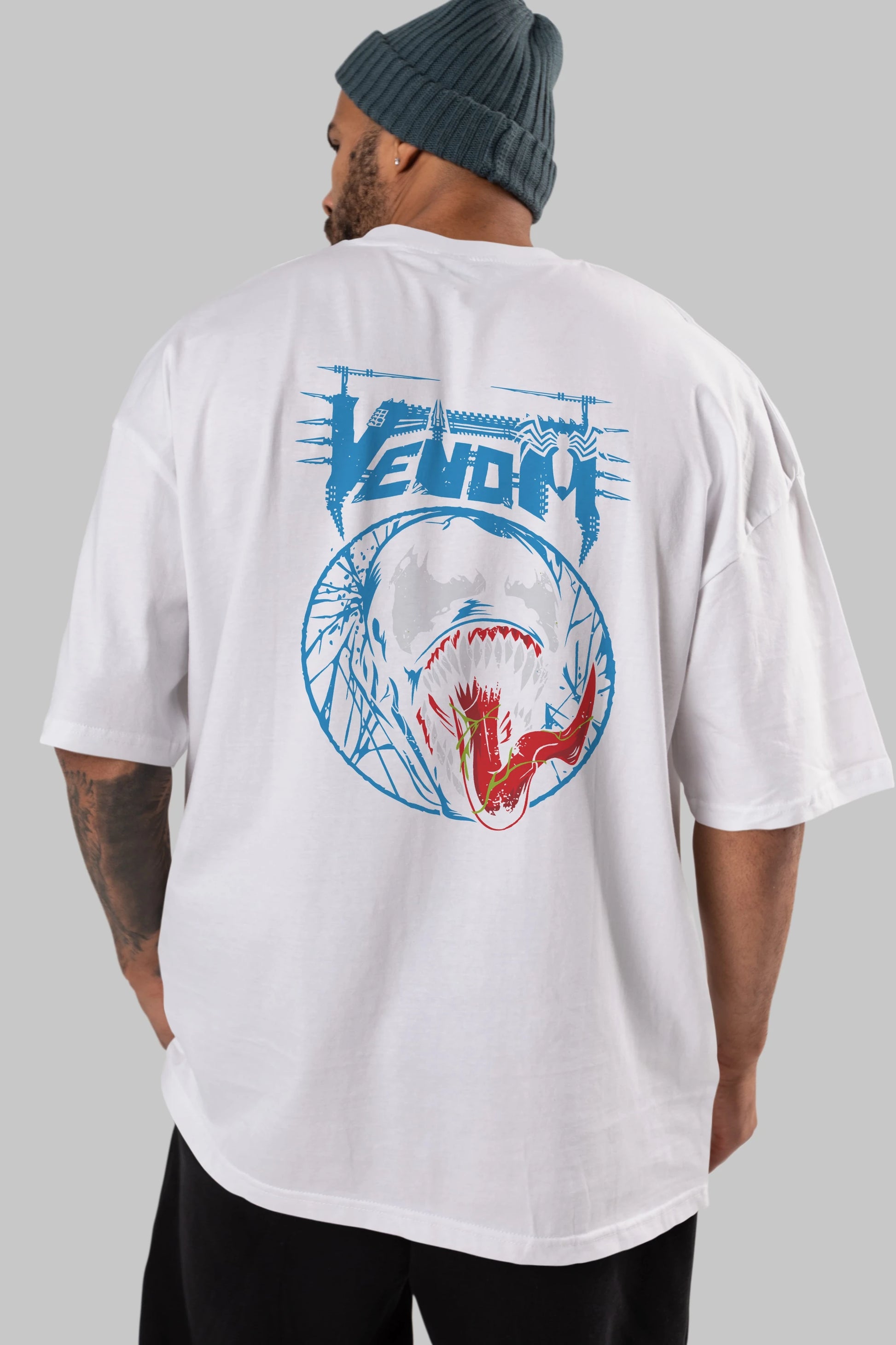 Venom (23) Arka Baskılı Oversize t-shirt Erkek Kadın Unisex %100 Pamuk Bisiklet Yaka tişort