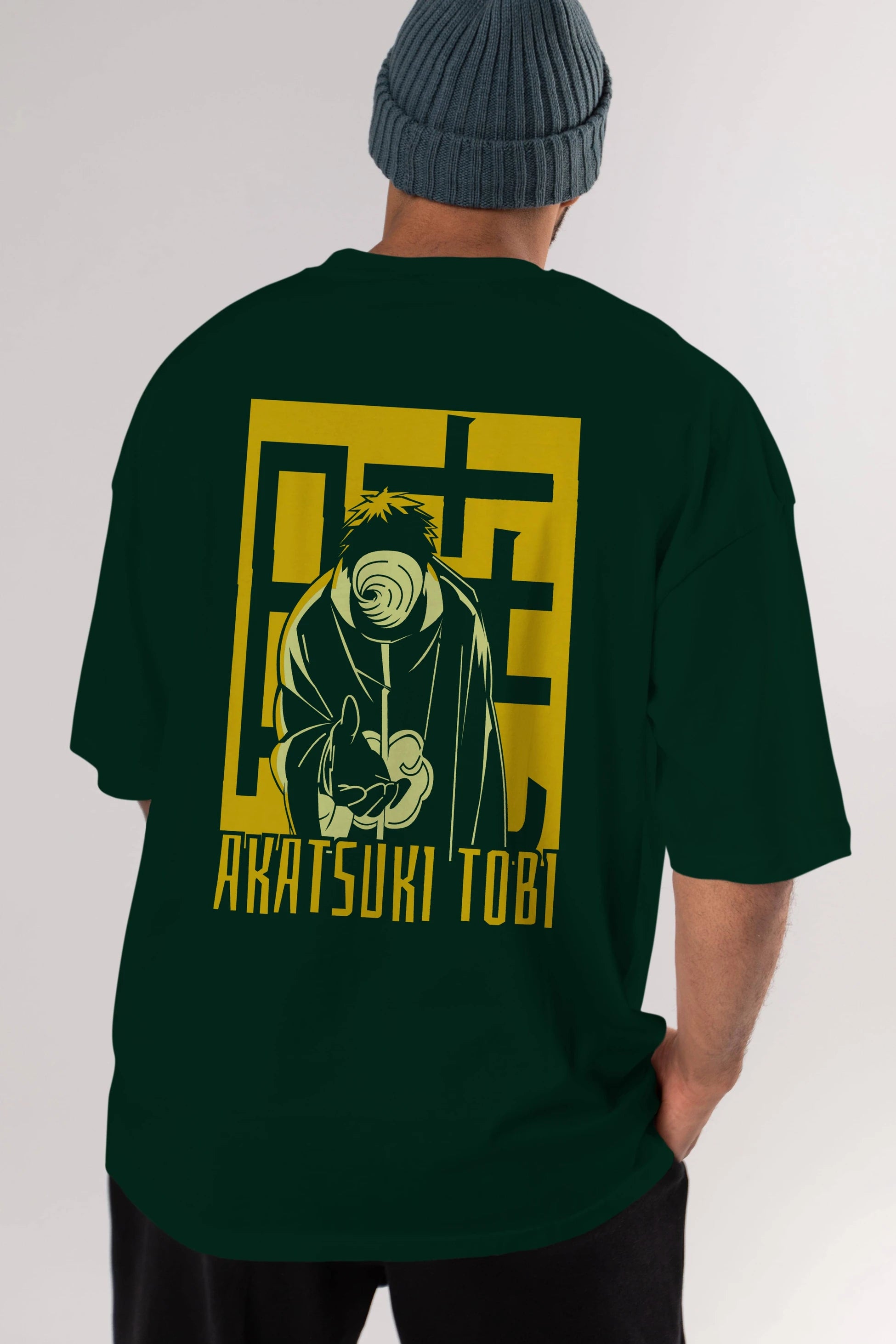 AKATSUKI OBITO NARUTO Anime Arka Baskılı Oversize t-shirt Erkek Kadın Unisex