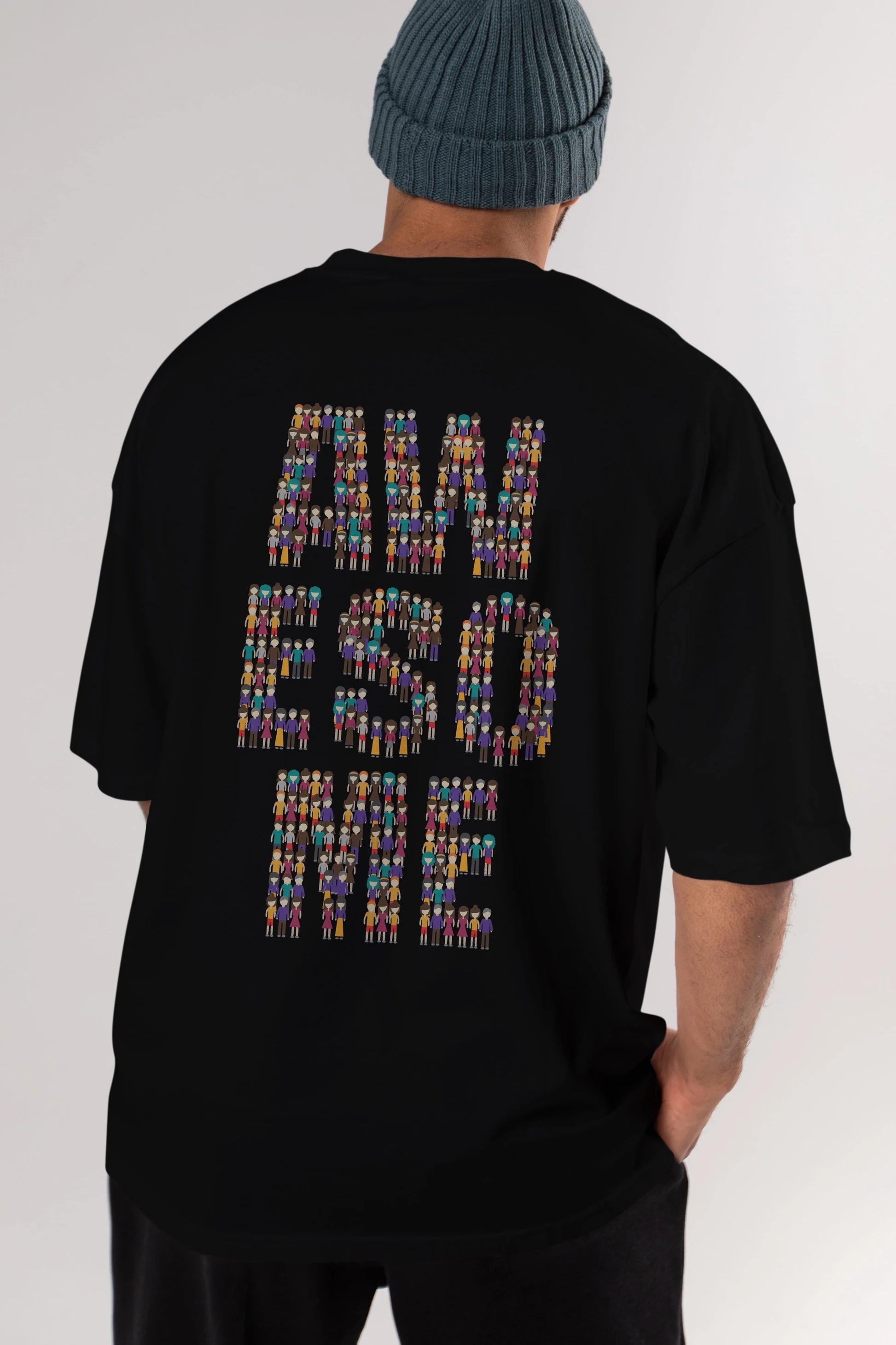 Awesome Arka Baskılı Oversize t-shirt %100 pamuk Erkek Kadın Unisex