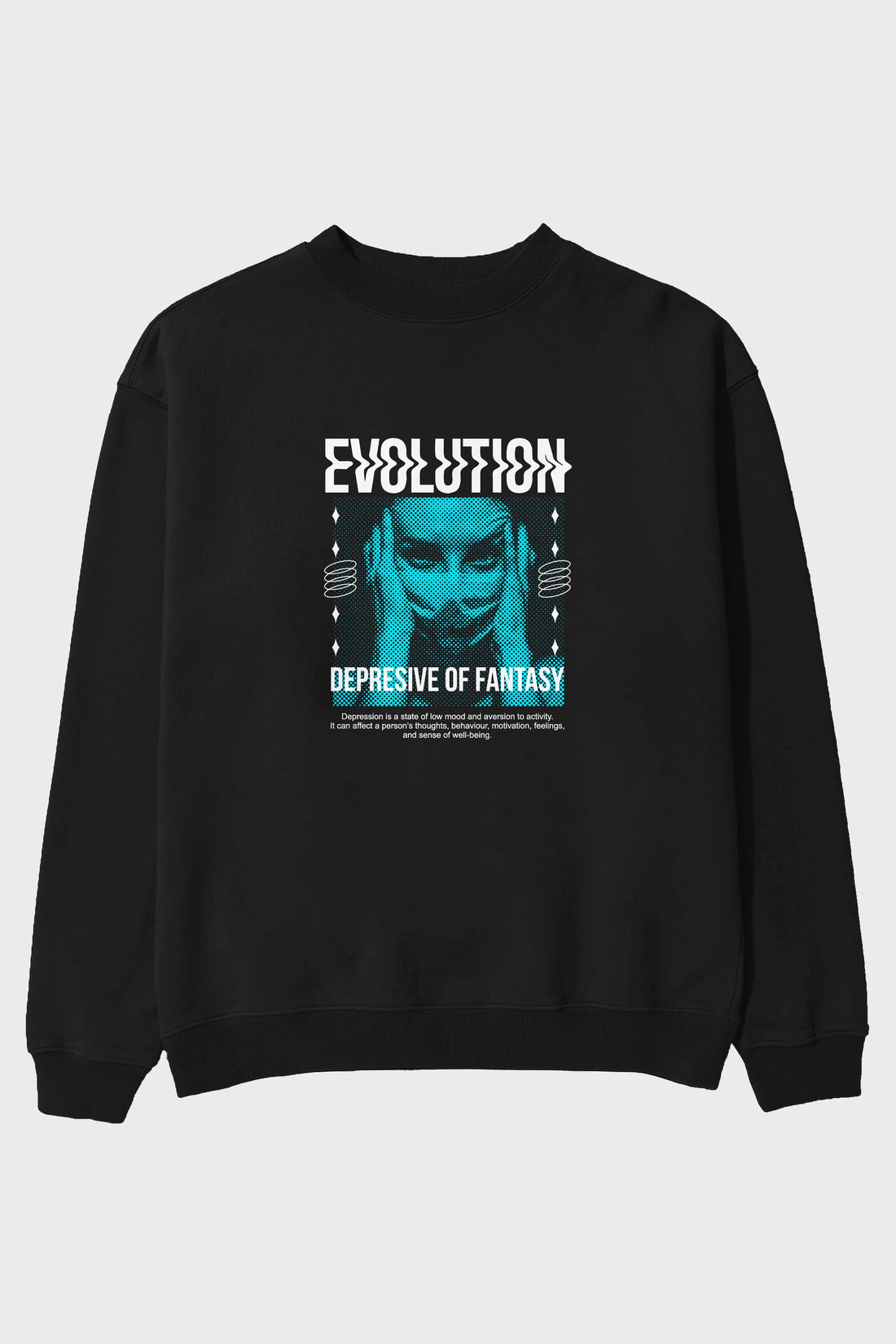 Evolution Ön Baskılı Oversize Sweatshirt Erkek Kadın Unisex