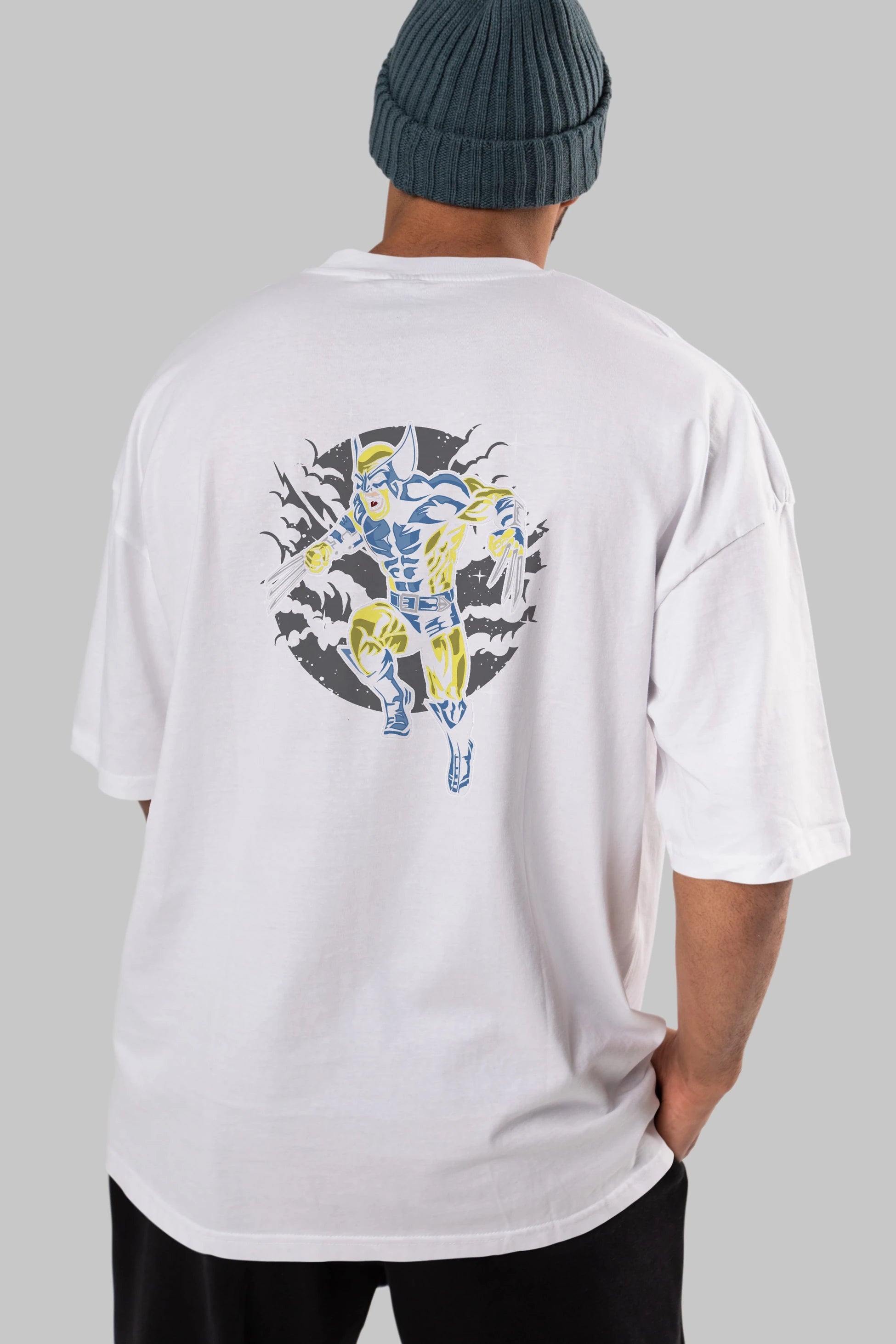 Wolverine Arka Baskılı Oversize t-shirt Erkek Kadın Unisex %100 Pamuk