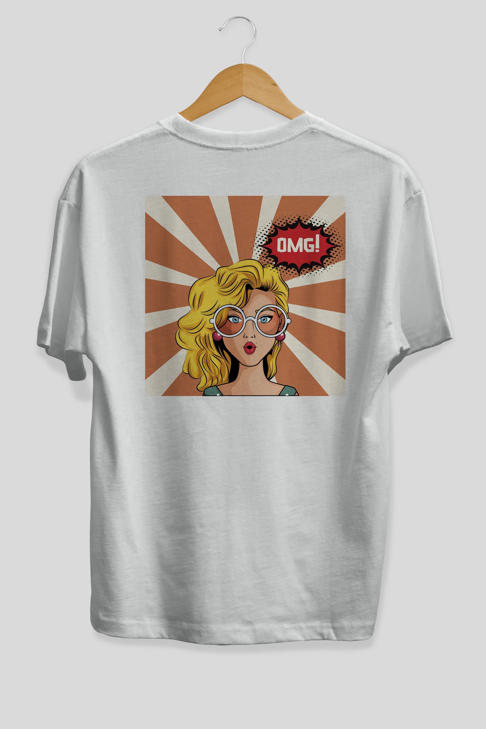 OMG Yazılı Retro Arka Baskılı Oversize t-shirt Erkek Kadın Unisex