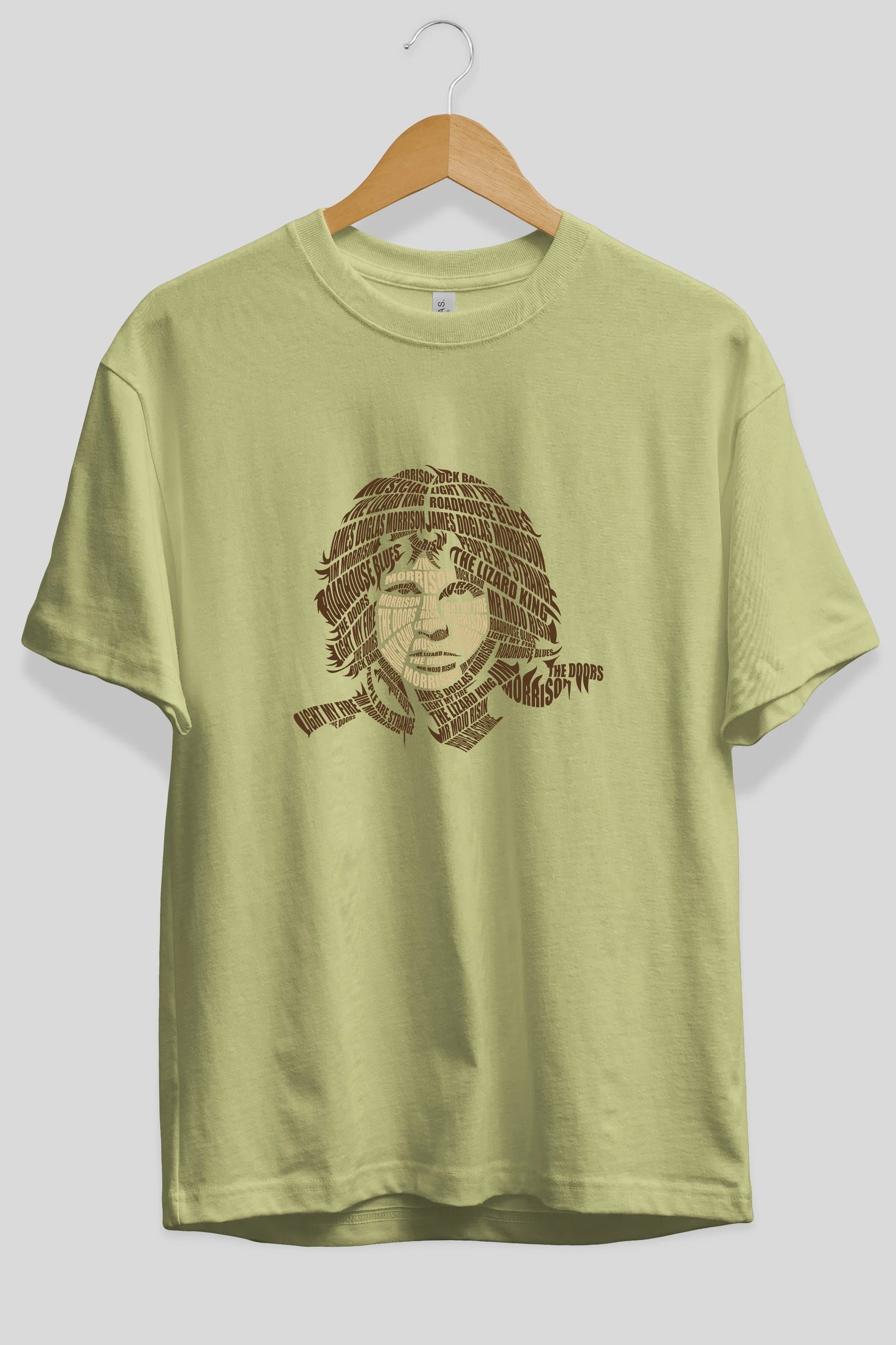 Jim Morrison Calligram Ön Baskılı Oversize t-shirt %100 pamuk Erkek Kadın Unisex