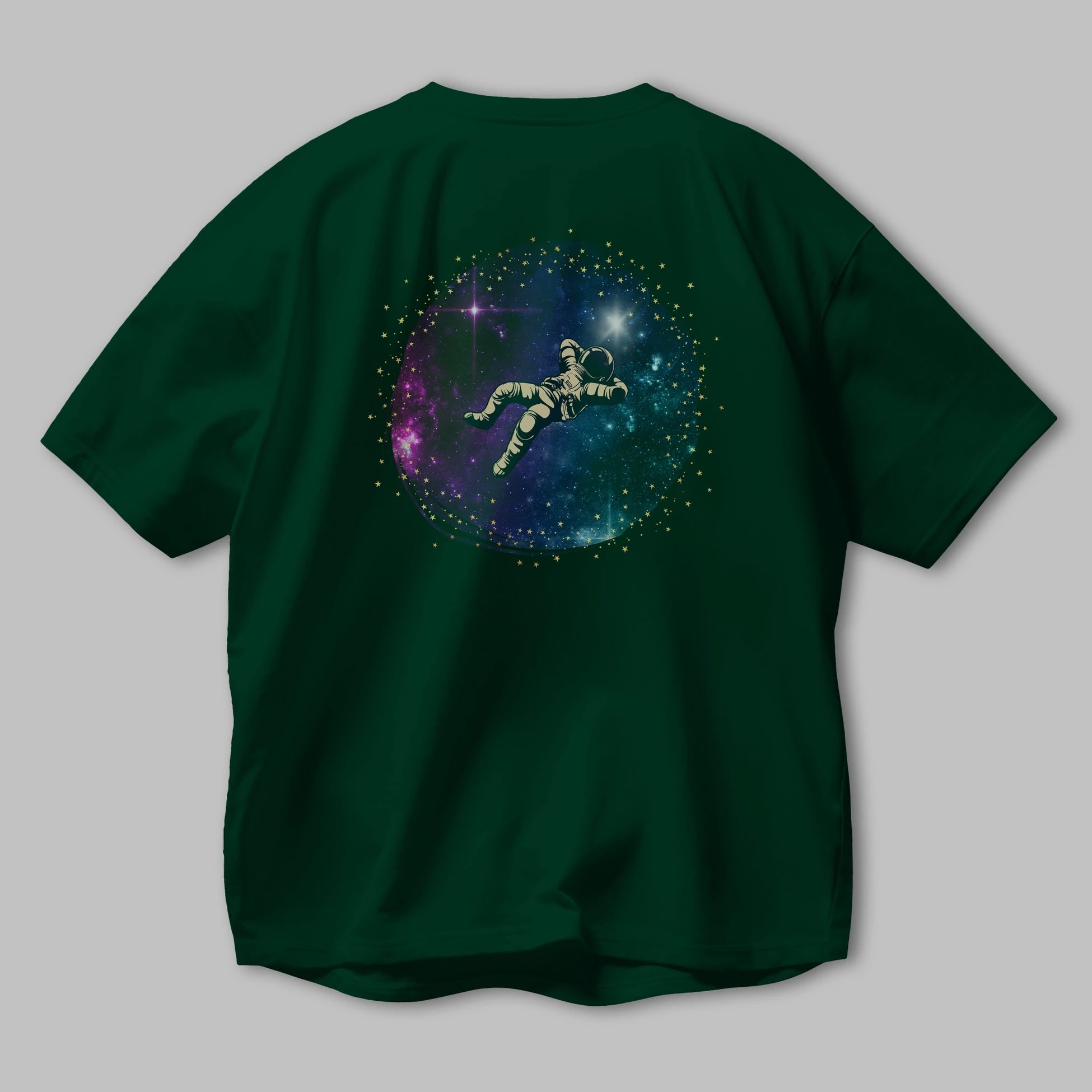 Astronaut in the Galaxy Arka Baskılı Oversize t-shirt Erkek Kadın Unisex