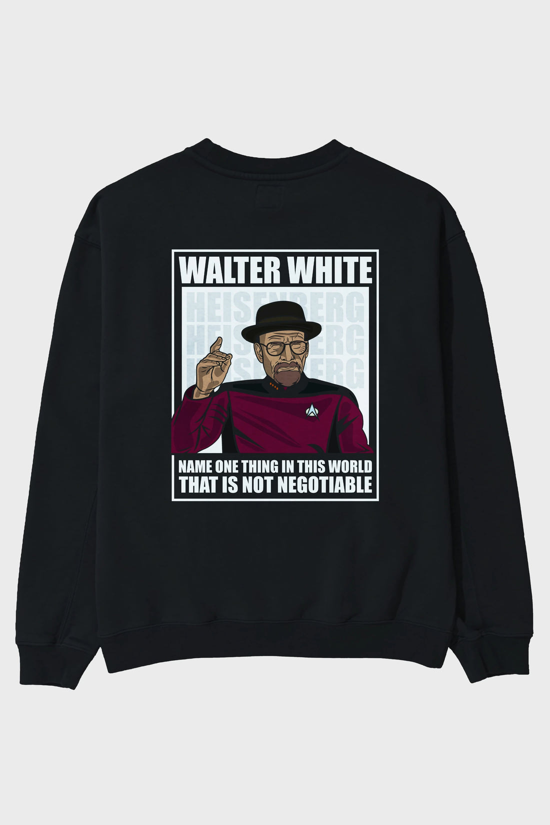 Captain Pixard Heisenberg Arka Baskılı Oversize Sweatshirt Erkek Kadın Unisex