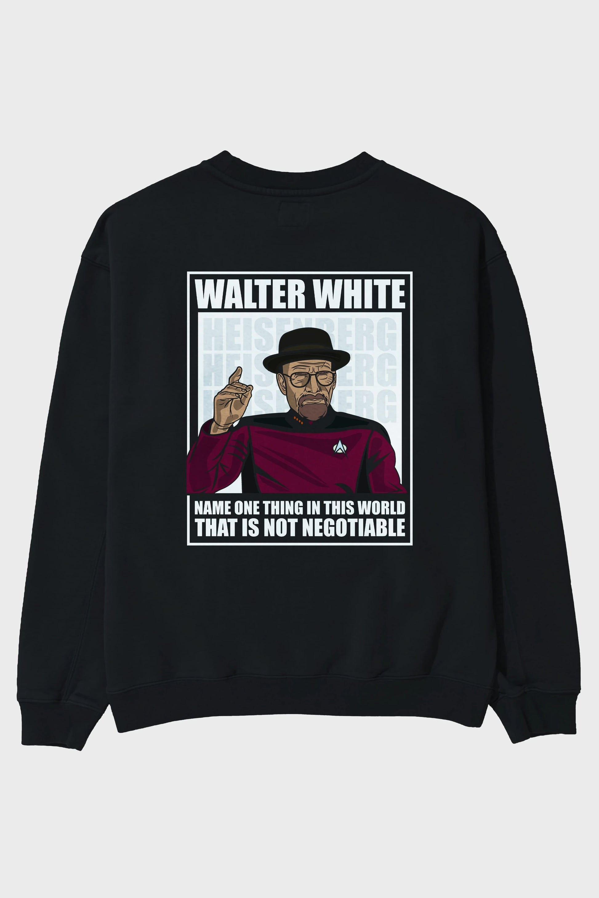 Captain Pixard Heisenberg Arka Baskılı Oversize Sweatshirt Erkek Kadın Unisex