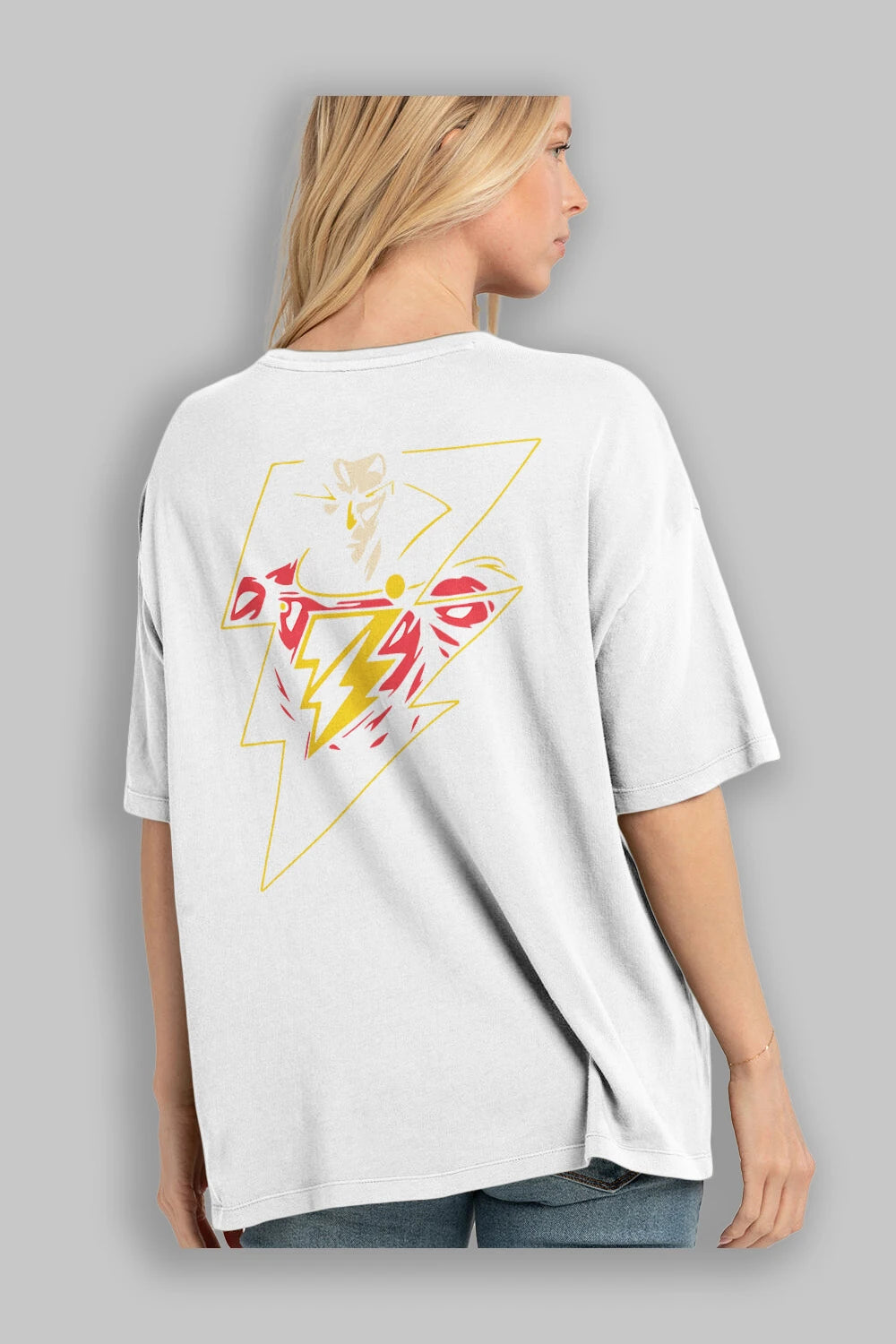 Flash Avengers (3) Arka Baskılı Oversize t-shirt Erkek Kadın Unisex %100 Pamuk Bisiklet Yaka tişort