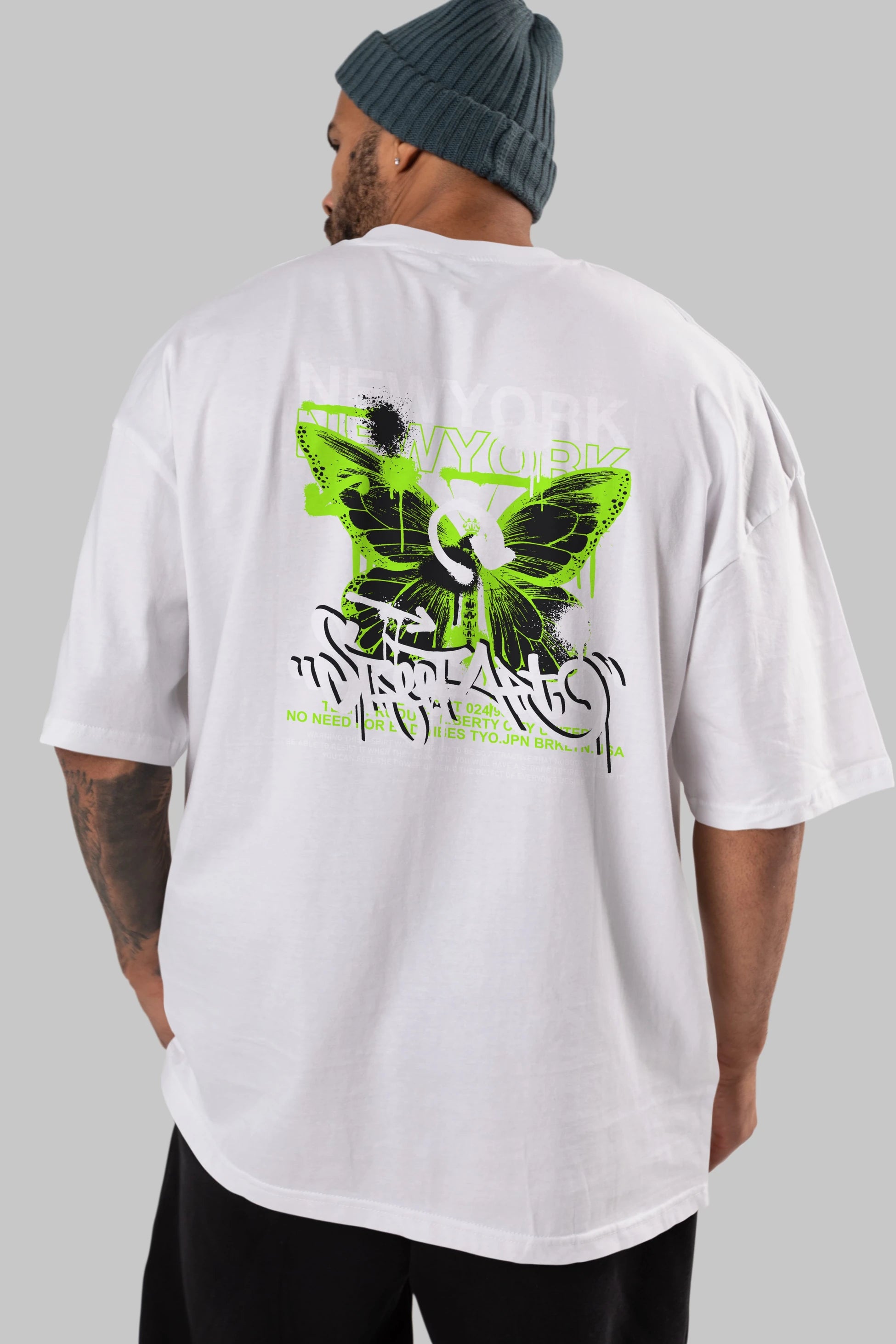 New York Street Style Arka Baskılı Oversize t-shirt Erkek Kadın Unisex