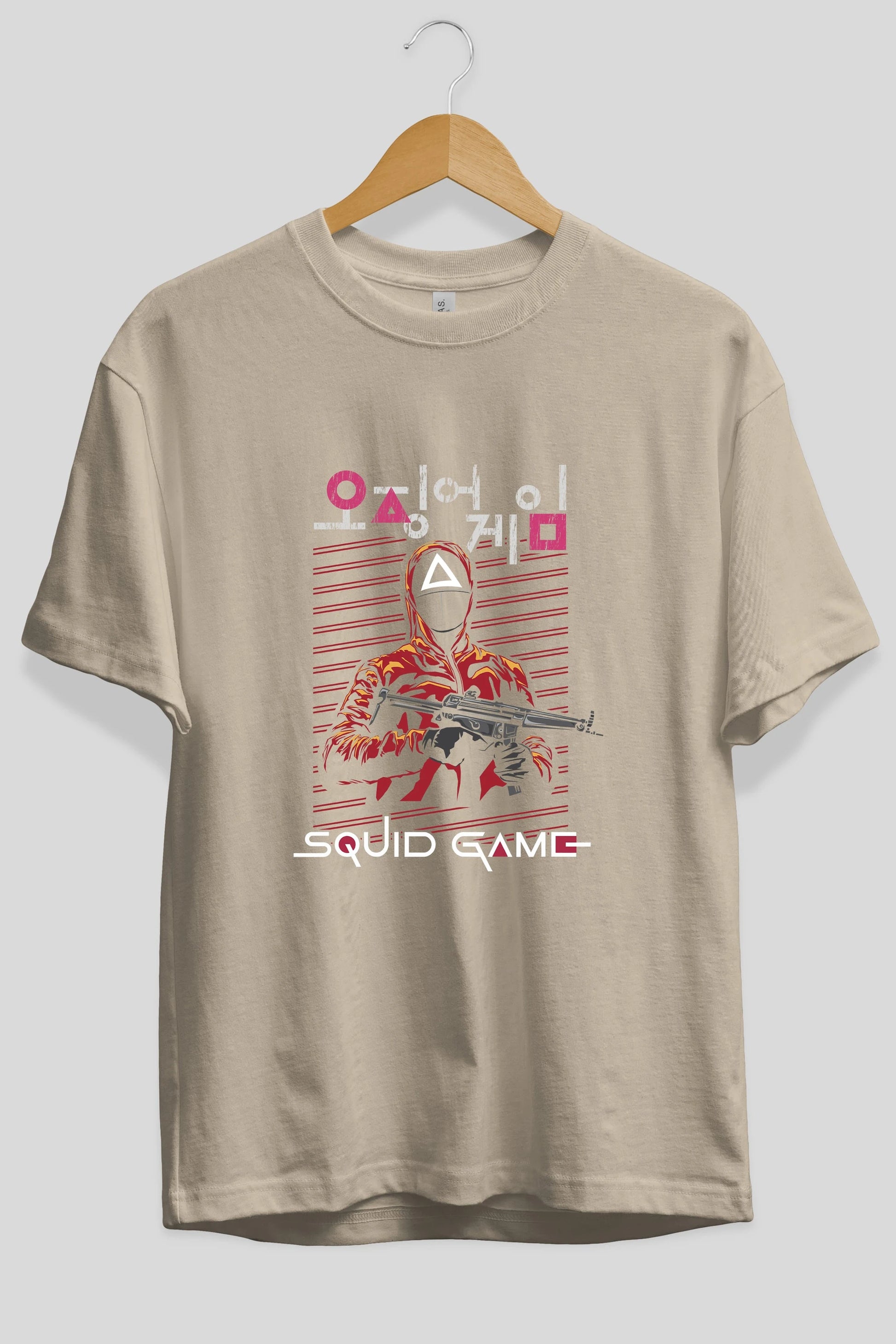 Squid Game (2) Ön Baskılı Oversize t-shirt Erkek Kadın Unisex %100 Pamuk Bisiklet Yaka tişort
