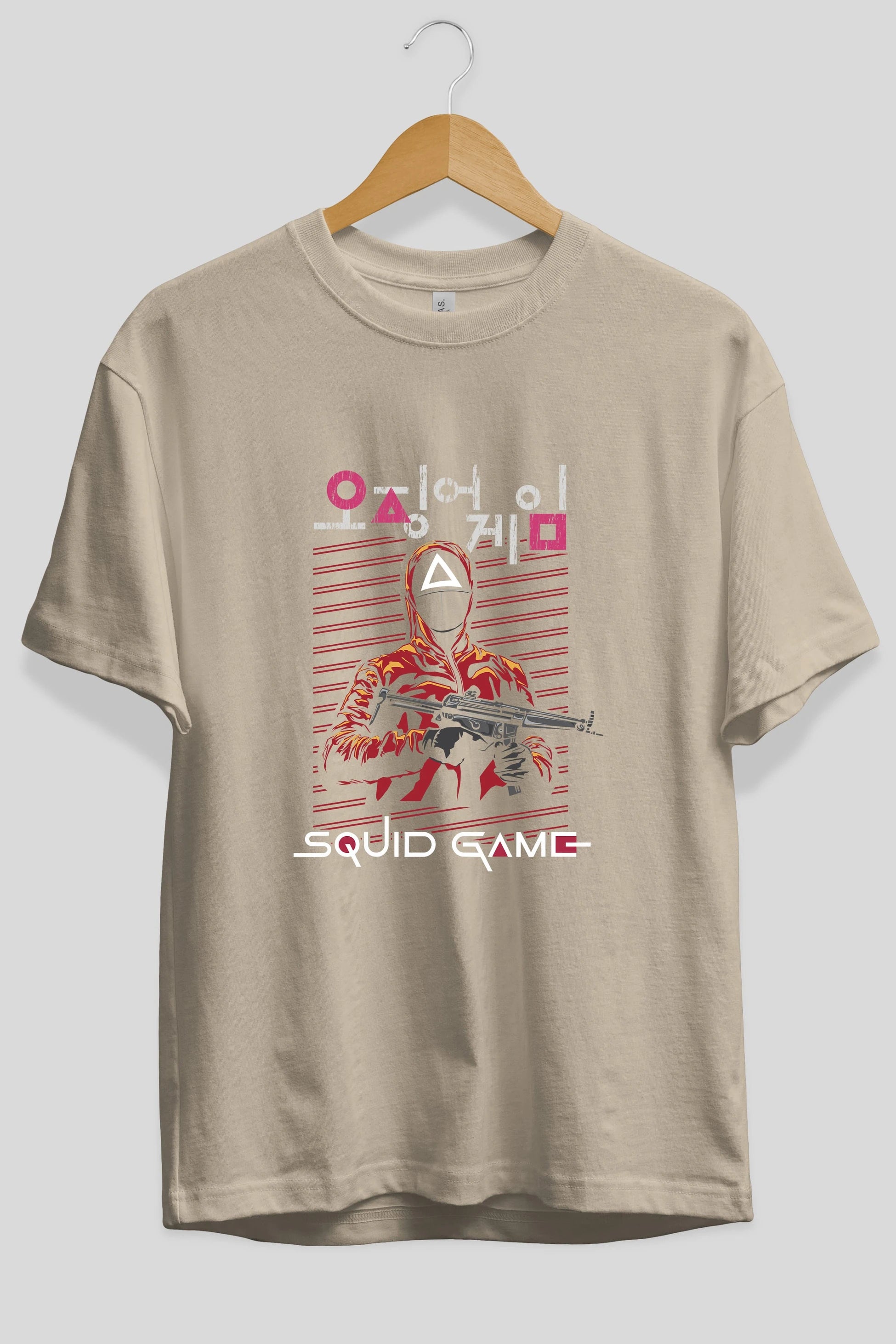 Squid Game (2) Ön Baskılı Oversize t-shirt Erkek Kadın Unisex %100 Pamuk Bisiklet Yaka tişort