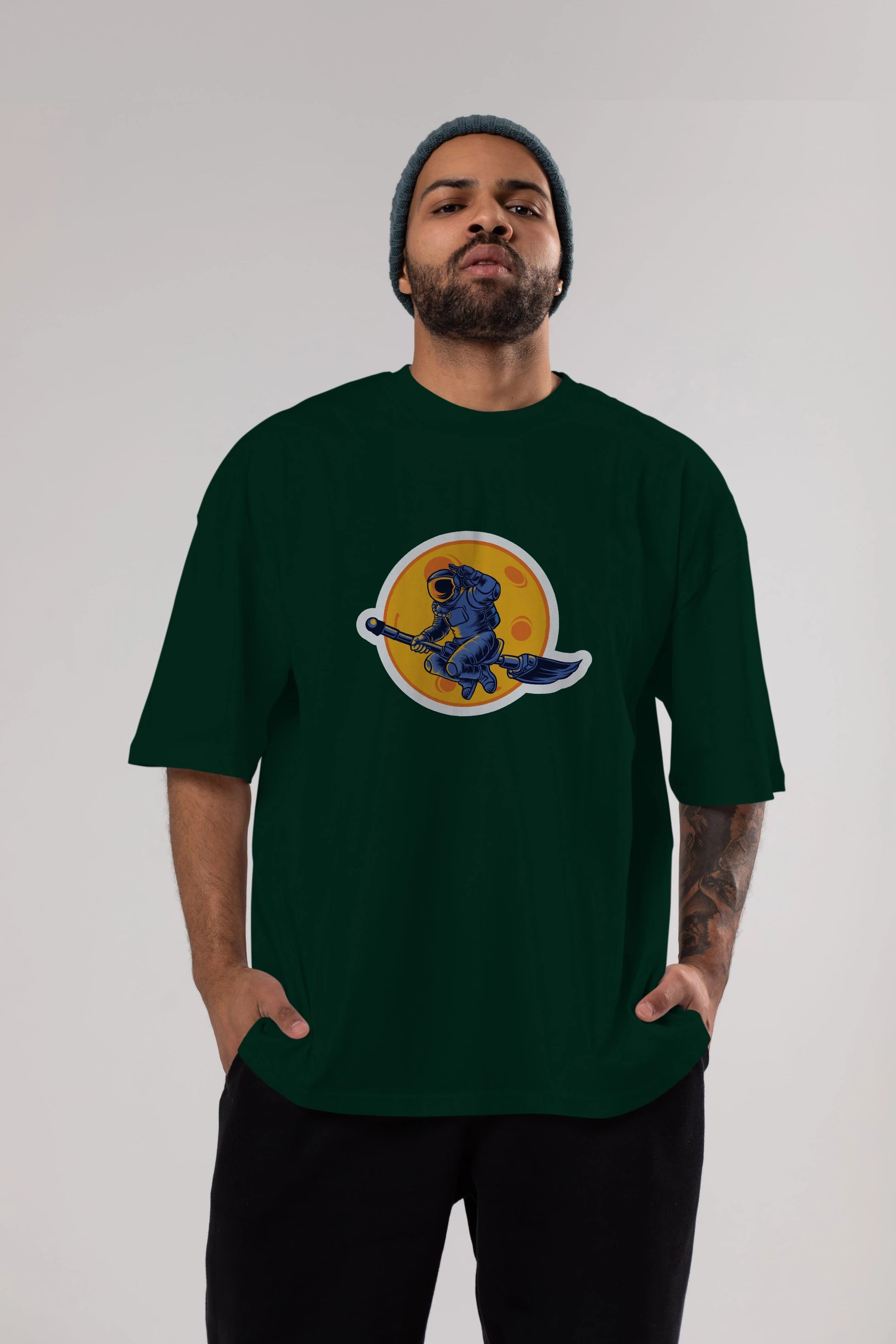 Space Witch Sticker Ön Baskılı Oversize t-shirt Erkek Kadın Unisex