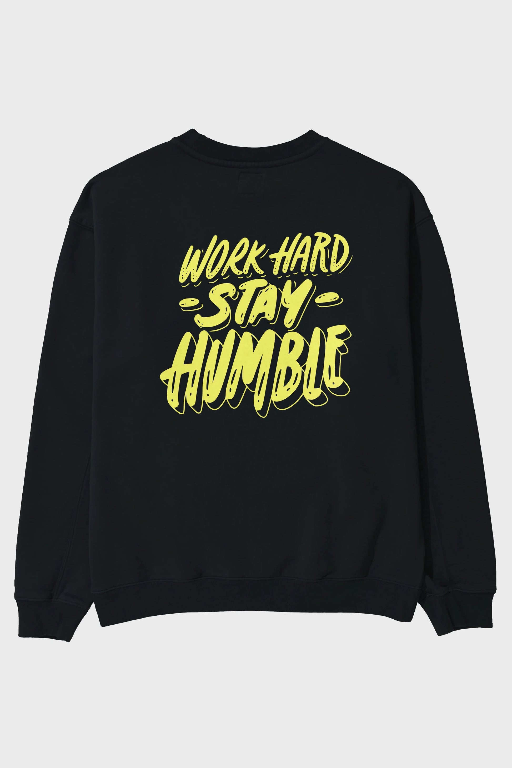 Word Hard Yazılı Arka Baskılı Oversize Sweatshirt Erkek Kadın Unisex