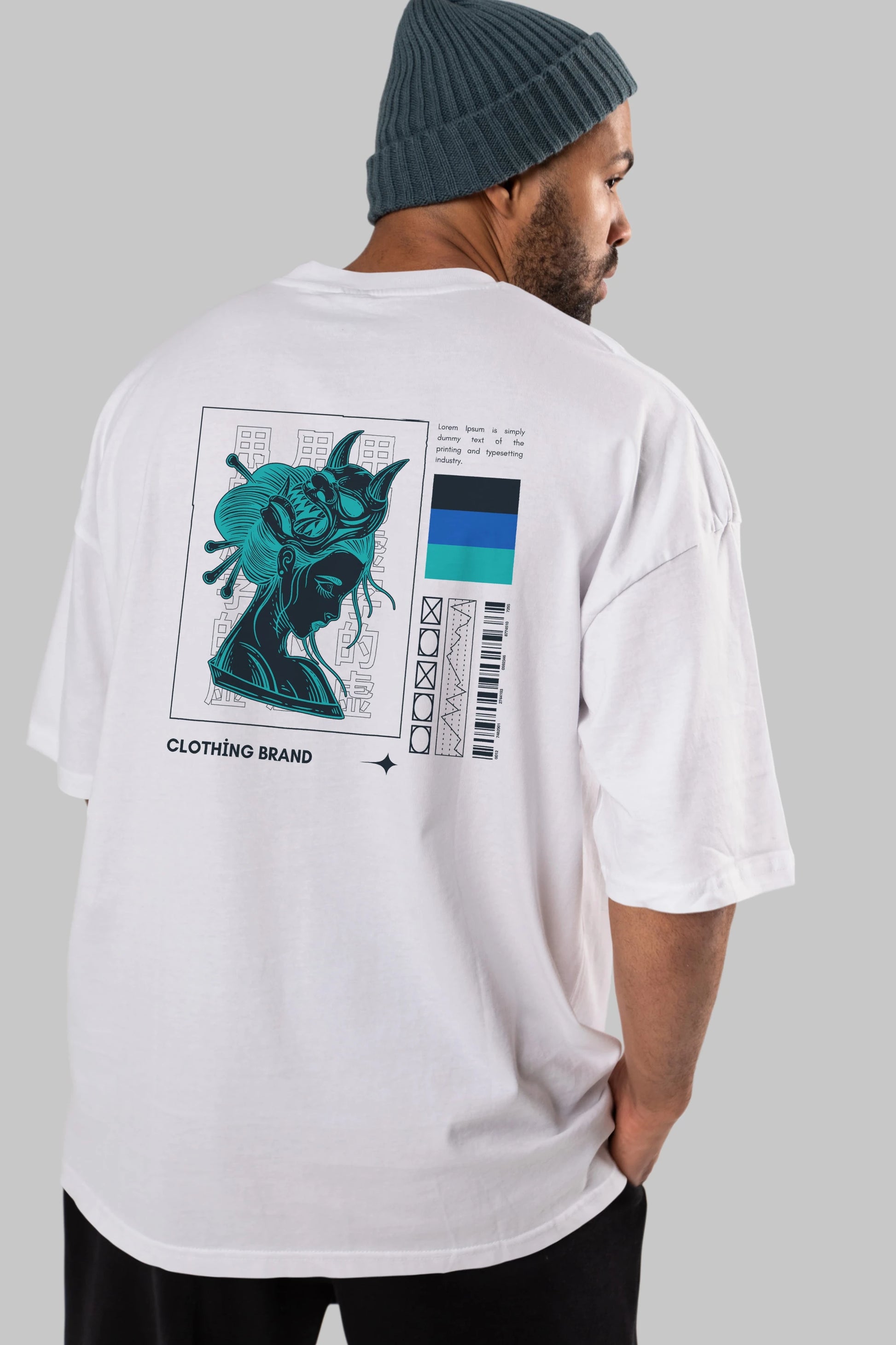 Hipster Japanese Style 2 Arka Baskılı Oversize t-shirt Erkek Kadın Unisex