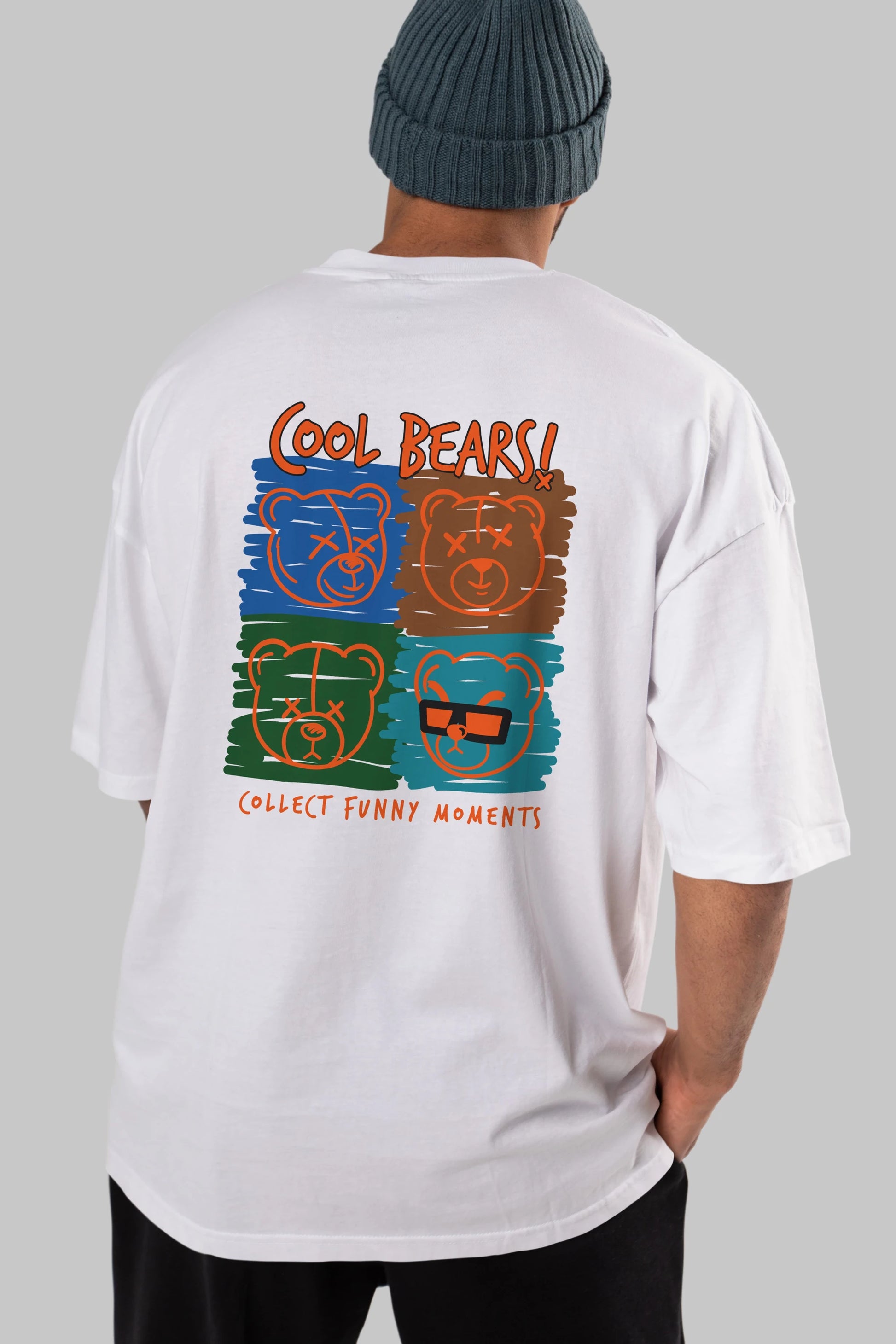 Cool Bears Arka Baskılı Oversize t-shirt Erkek Kadın Unisex